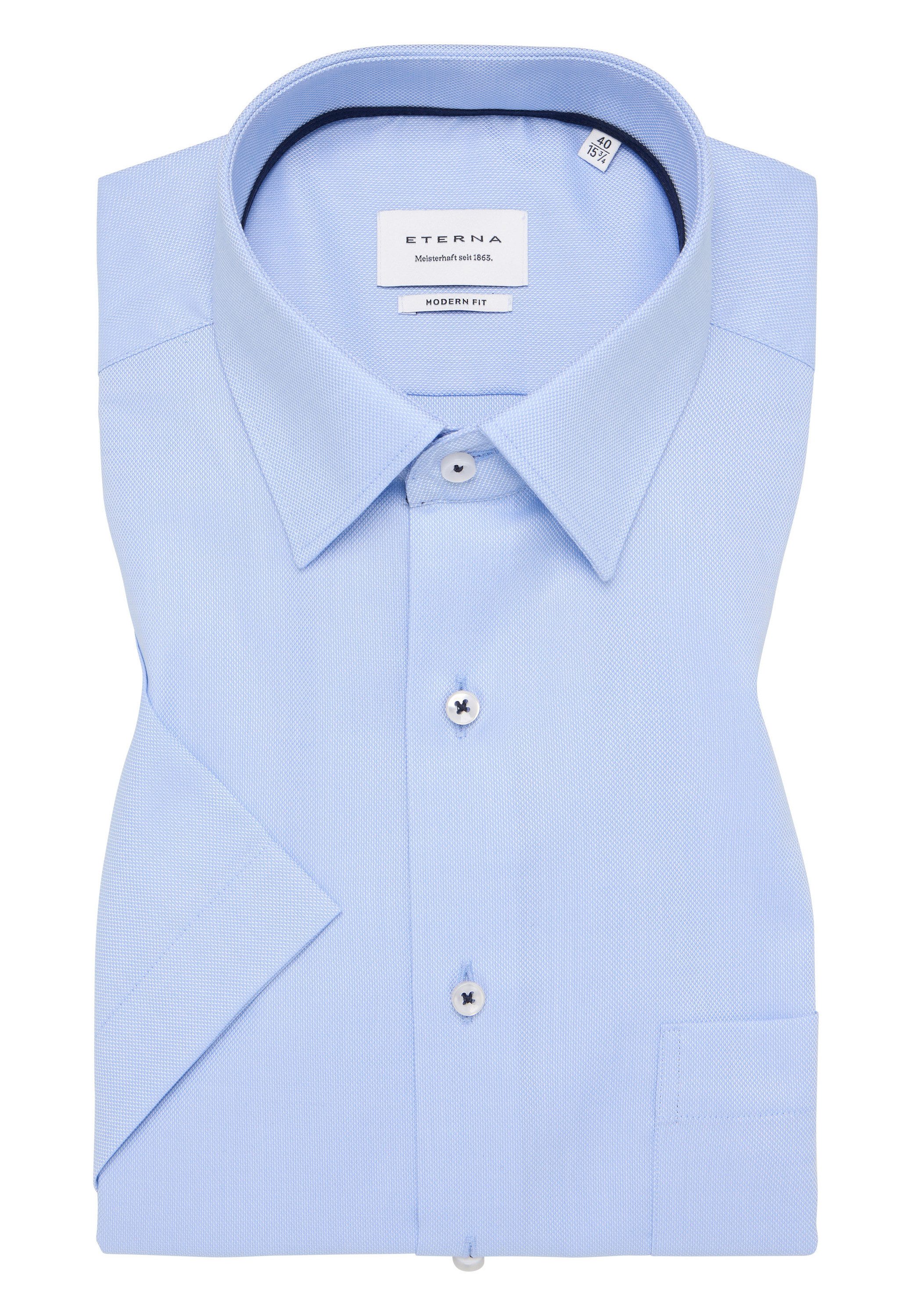 Eterna Overhemd met korte mouwen MODERN FIT NON IRON (strijkvrij)