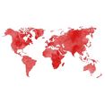 wall-art wandfolie aquarel wereldkaart romantisch (1 stuk) rood