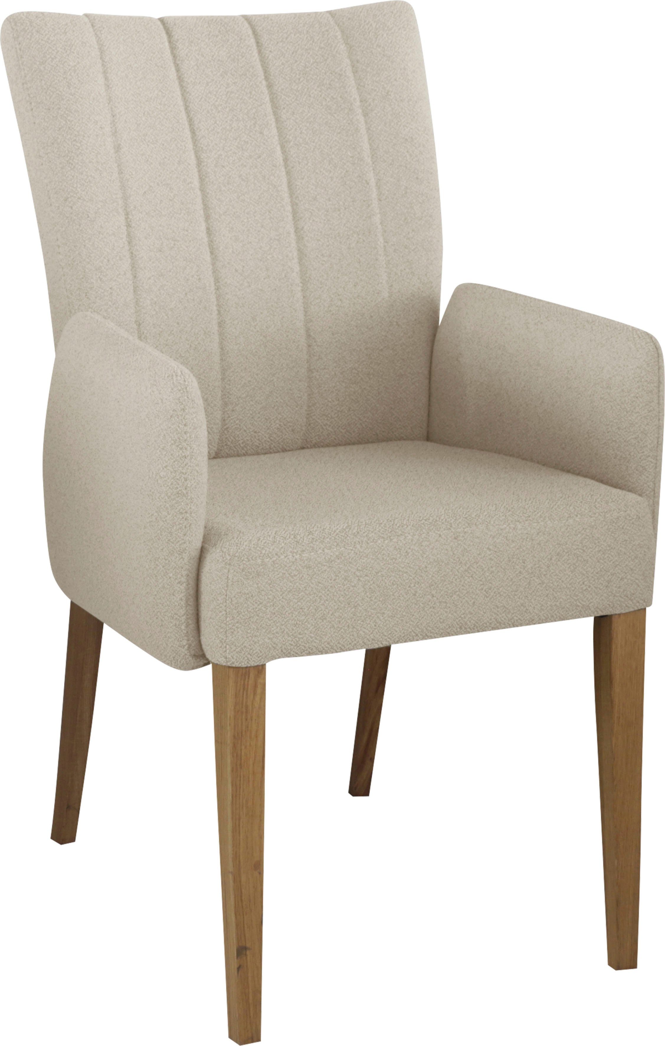 Home affaire Stoel met armleuningen Dia Frame massief eiken geolied 4 poot stoelen wit