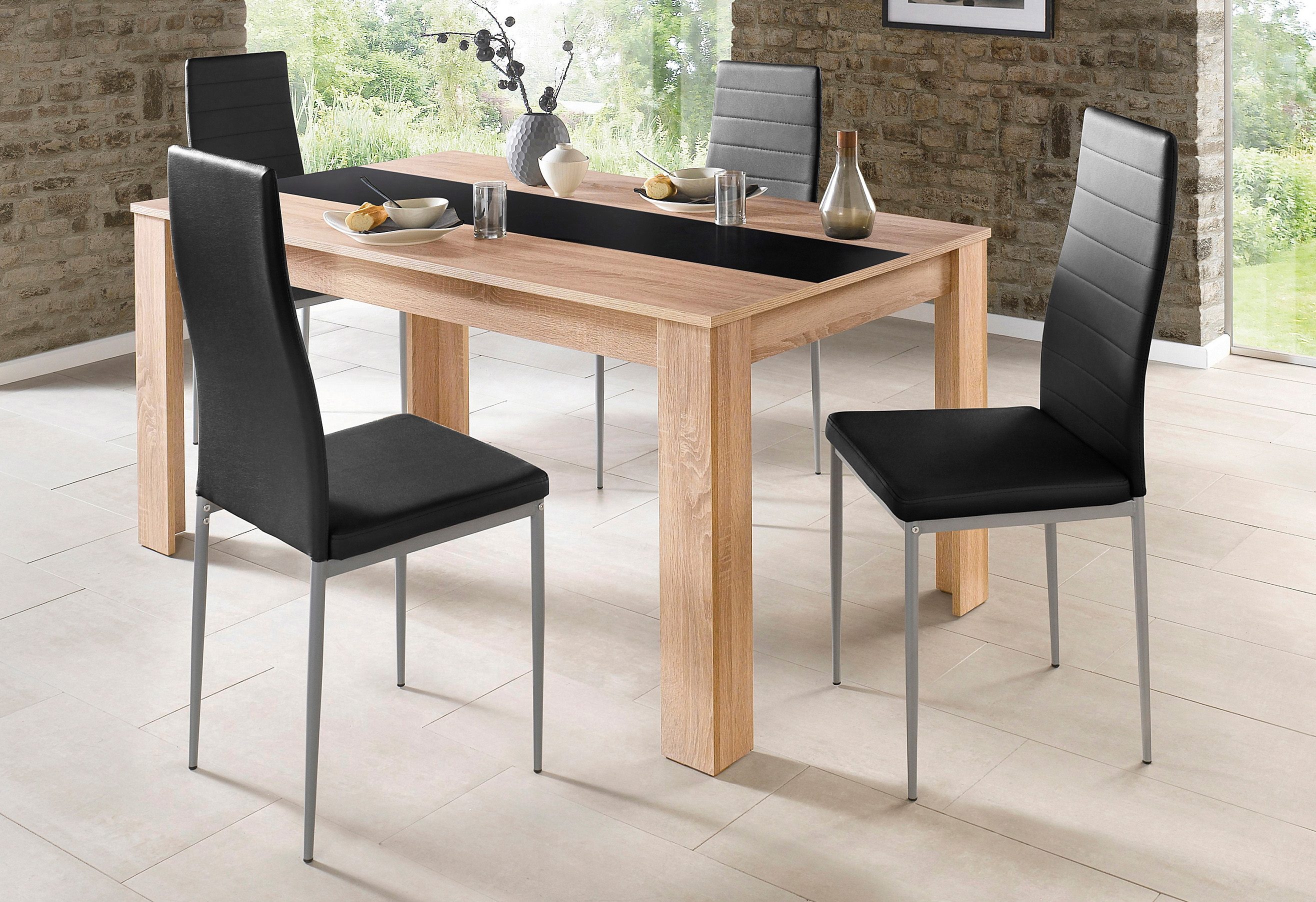 Homexperts Eetkamerstoel Pegasus Overtrekstof imitatieleer (set)