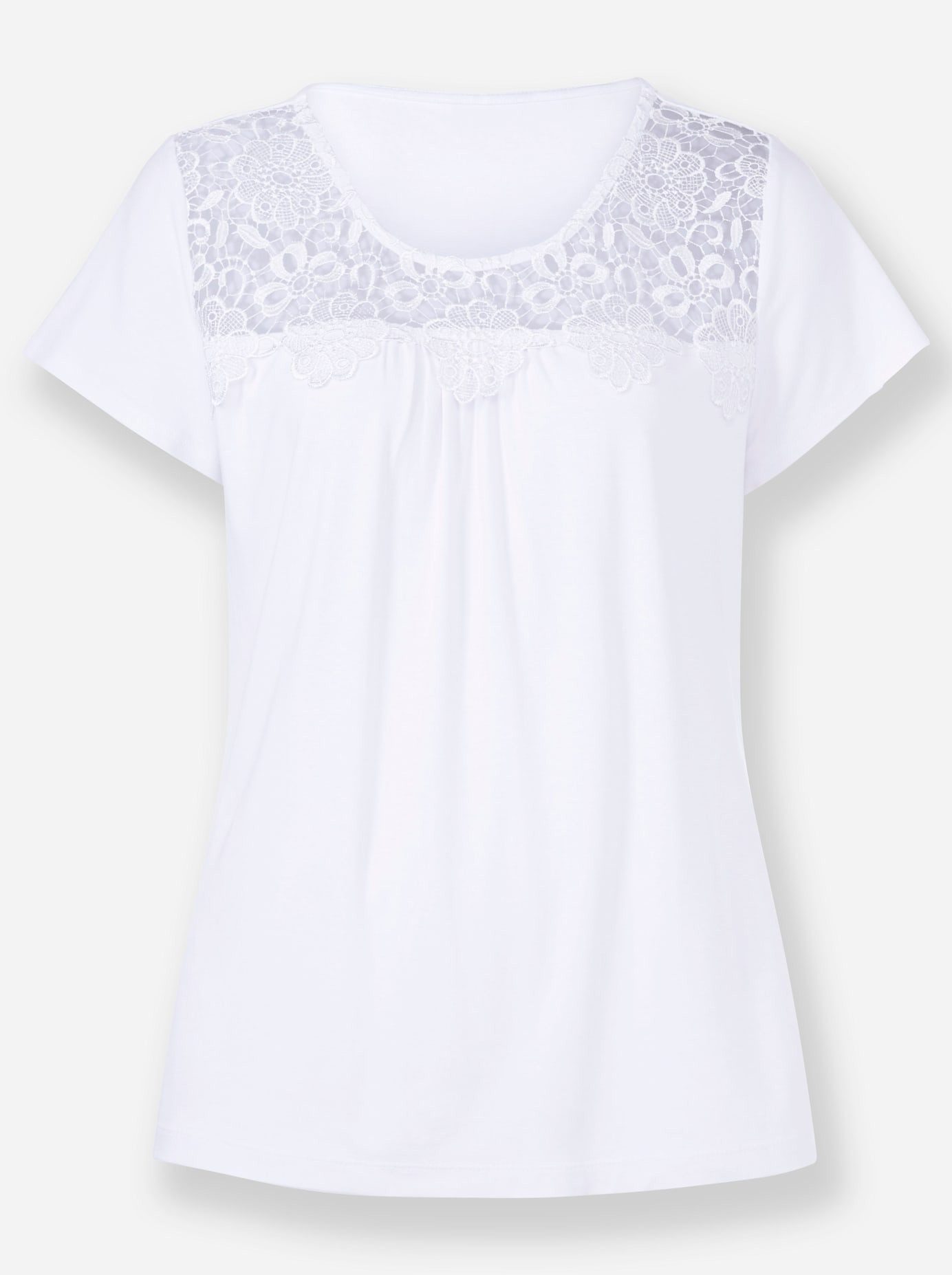 Lady Shirt met ronde hals Kanten shirt (1-delig)