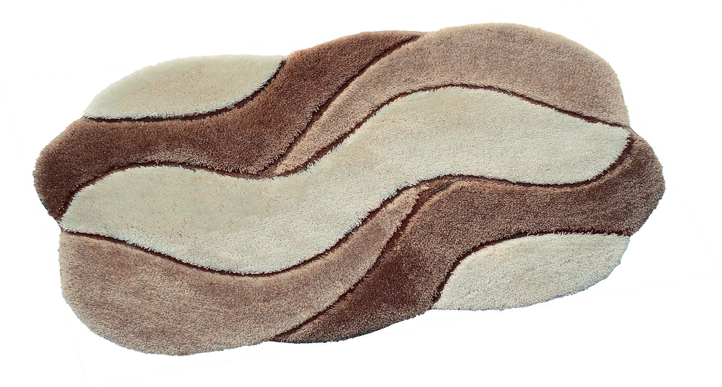 Grund Badmat Carmen Badmat met antisliprug (1 stuk) badmatten maat 14 (Met uitsparing 55x50 cm) beige