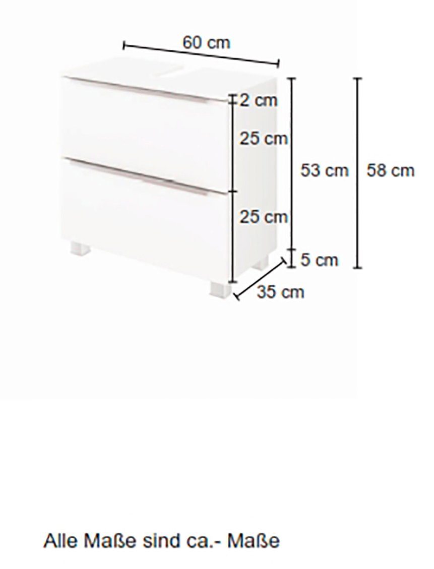 welltime Wastafelonderkast Matera Breedte 60 cm, met matte mdf-fronten en soft-closefunctie