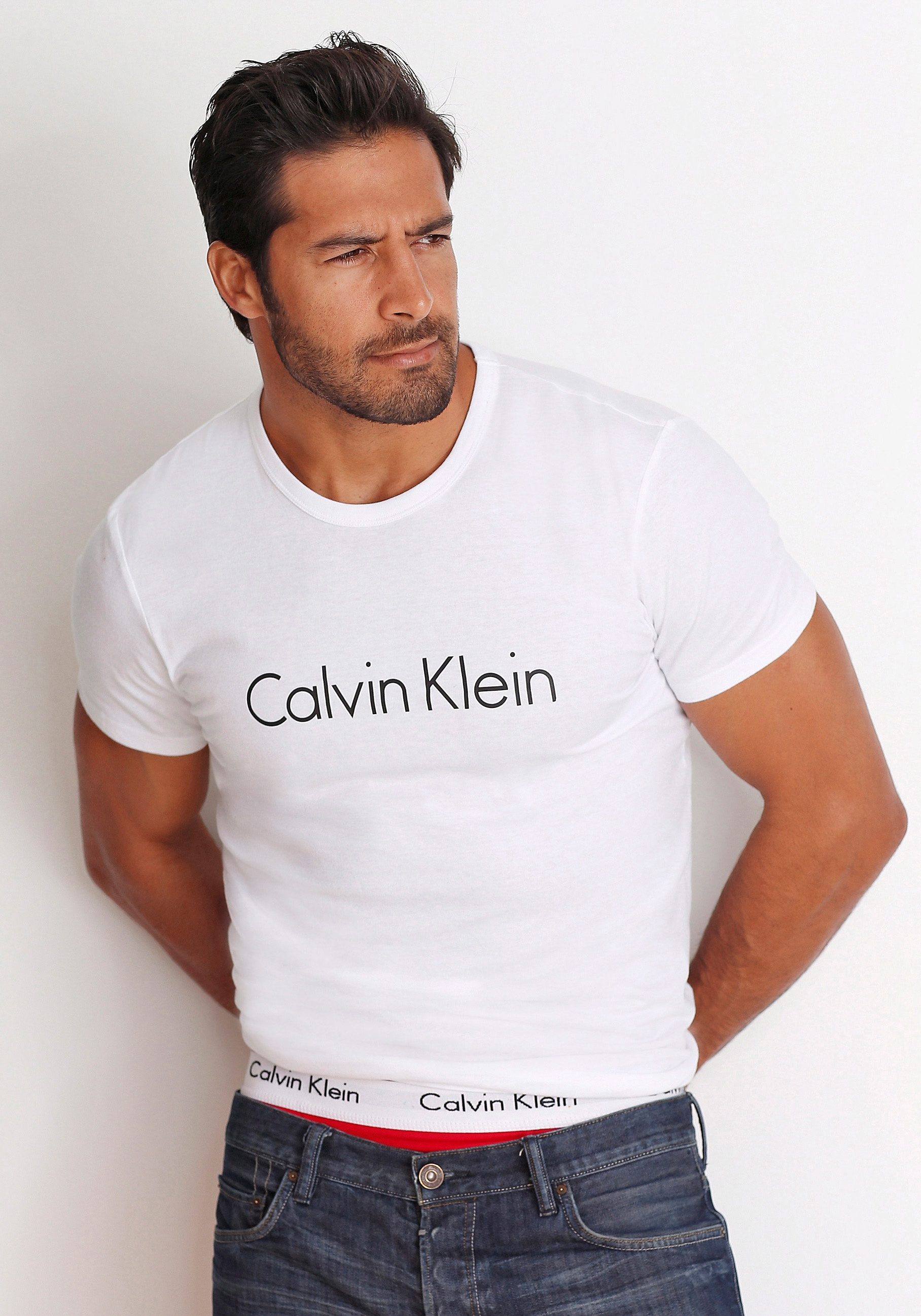 Calvin Klein Shirt met ronde hals met logoprint nu online kopen | OTTO