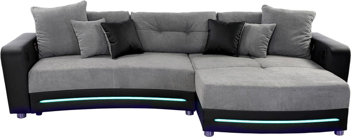 Jockenhöfer Gruppe Hoekbank Laredo L-vorm inclusief rgb-ledverlichting en bluetooth-geluidssysteem