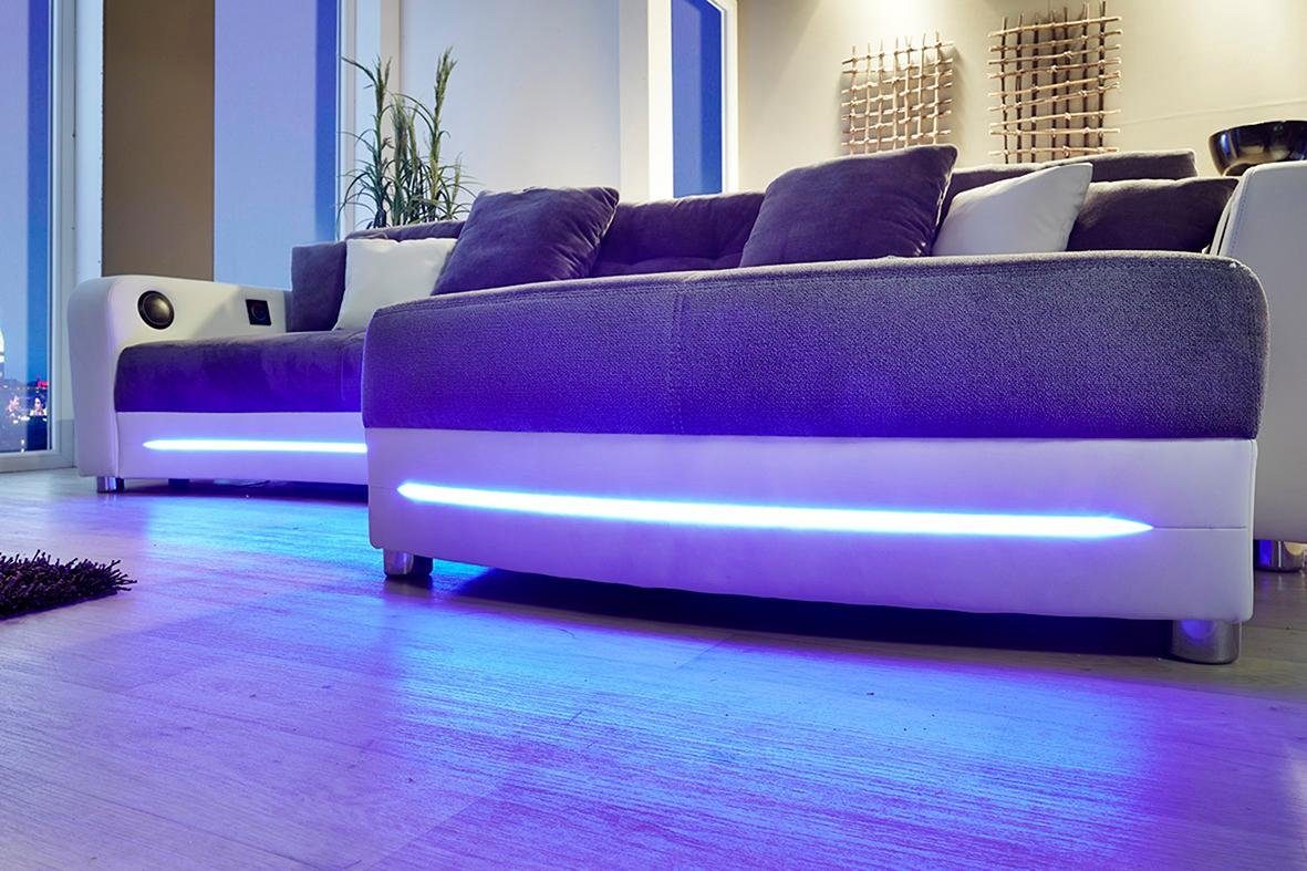 Jockenhöfer Gruppe Hoekbank Laredo L-vorm inclusief rgb-ledverlichting en bluetooth-geluidssysteem