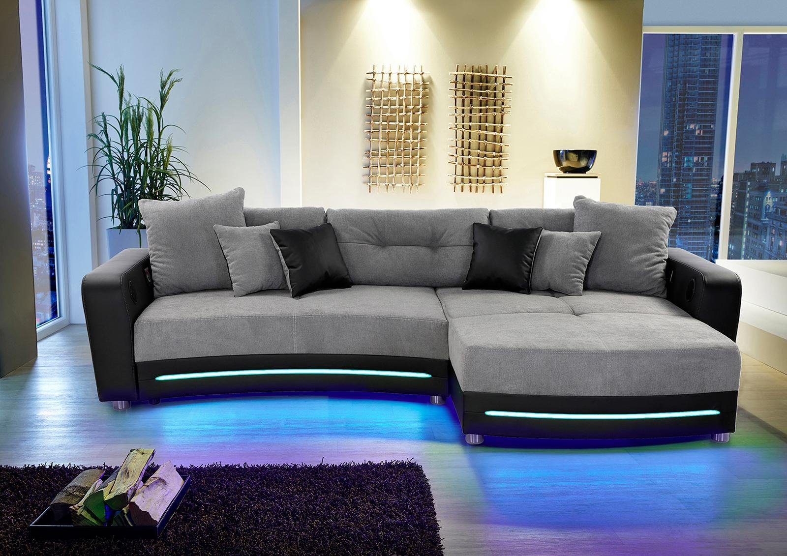 Jockenhöfer Gruppe Hoekbank Laredo L-vorm inclusief rgb-ledverlichting en bluetooth-geluidssysteem