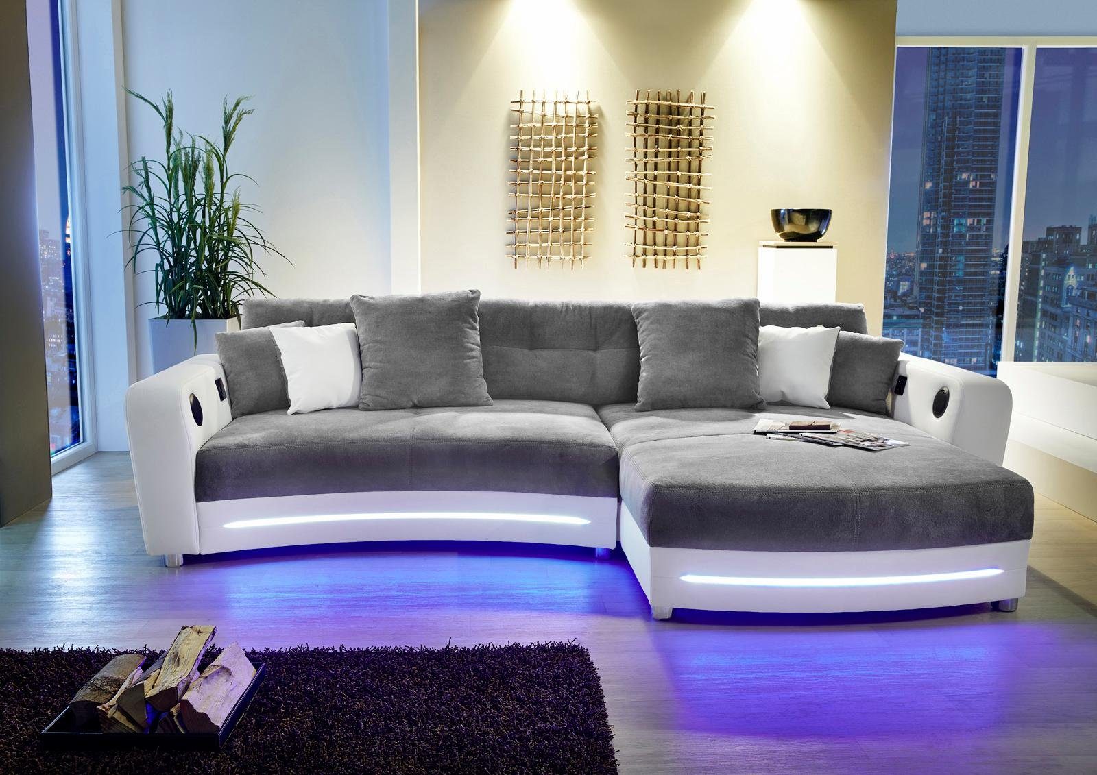 Jockenhöfer Gruppe Hoekbank Laredo L-vorm inclusief rgb-ledverlichting en bluetooth-geluidssysteem