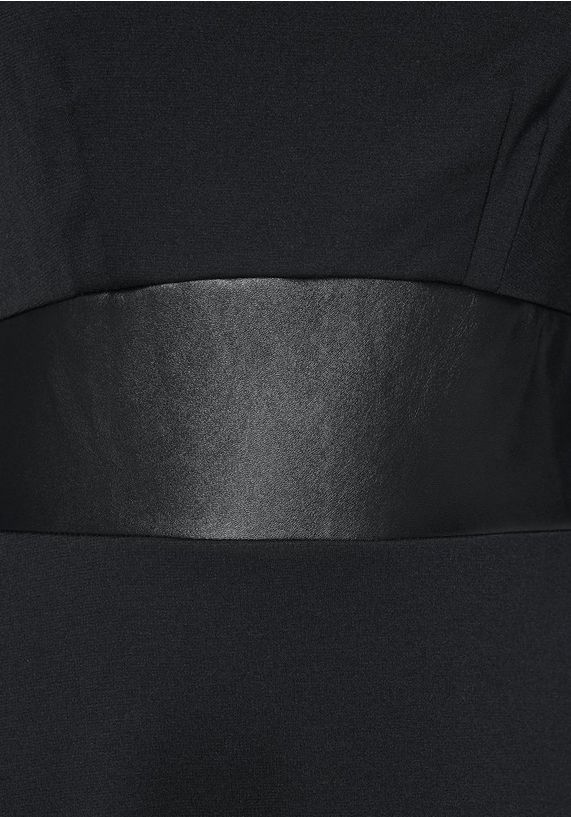 BRUNO BANANI Kokerjurk met inzet van imitatieleer BRUNO BANANI Kokerjurk met inzet van imitatieleer