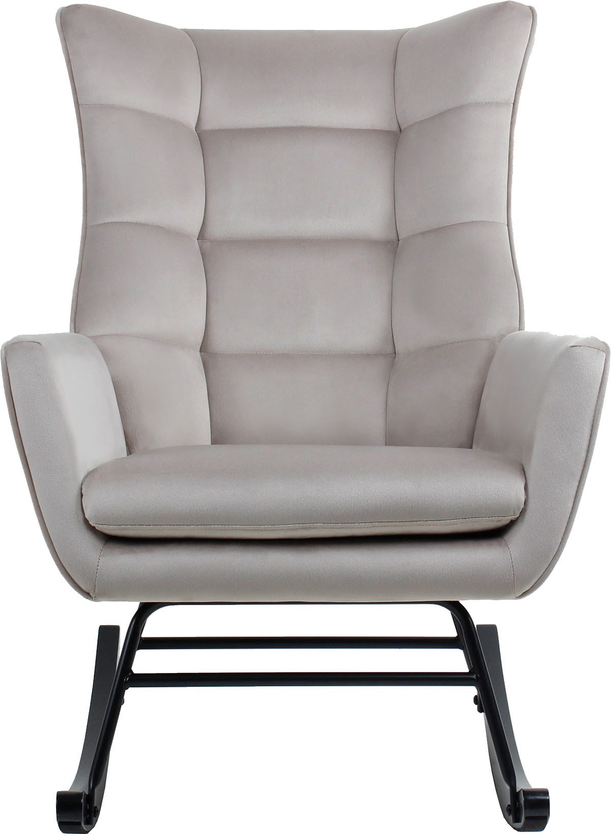 Kayoom Schommelstoel Bryana 125, Relaxstoel om te schommelen, metalen frame met houten slede (1 stuk)