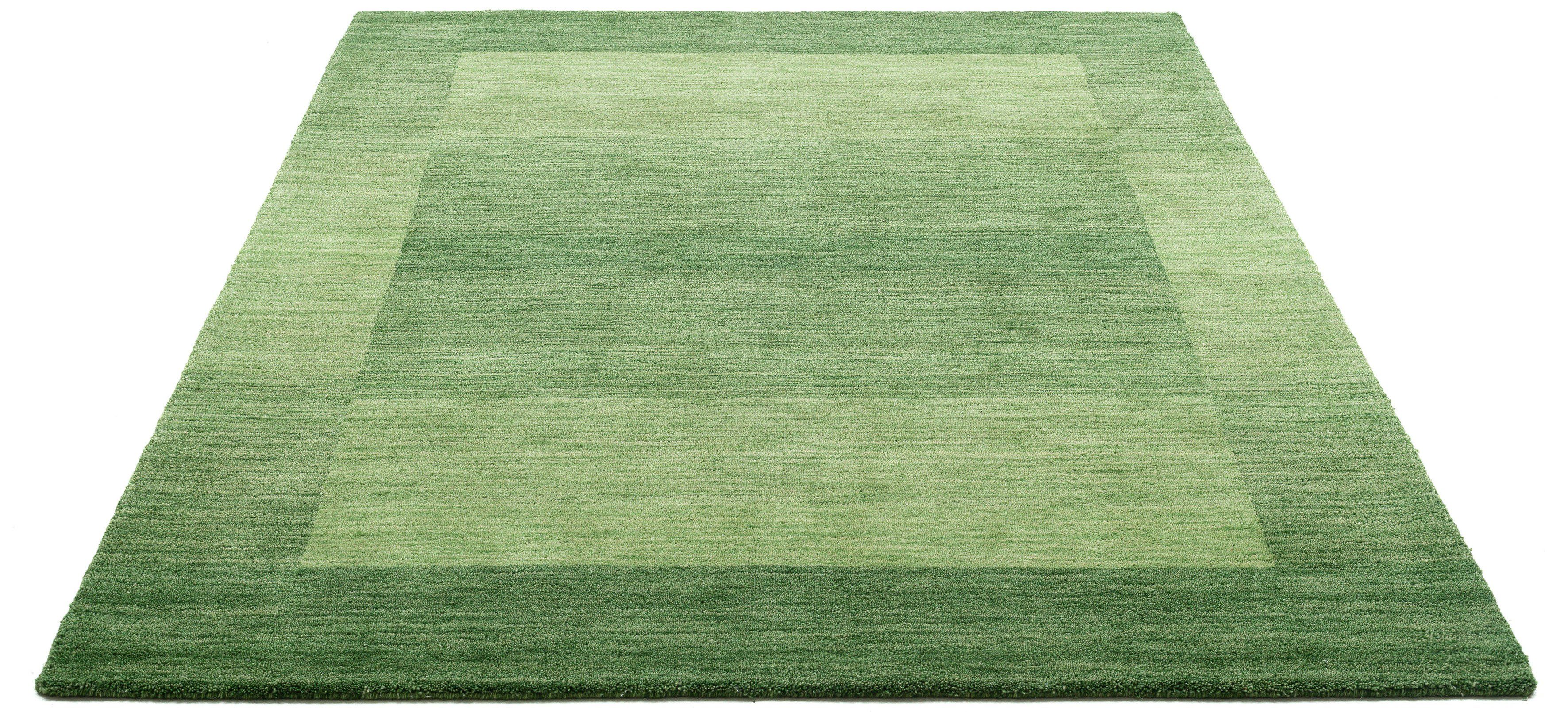 THEKO Wollen kleed Gabbeh super, Handgeweven vloerkleed, randdessin, zuivere wol, met de hand geweven