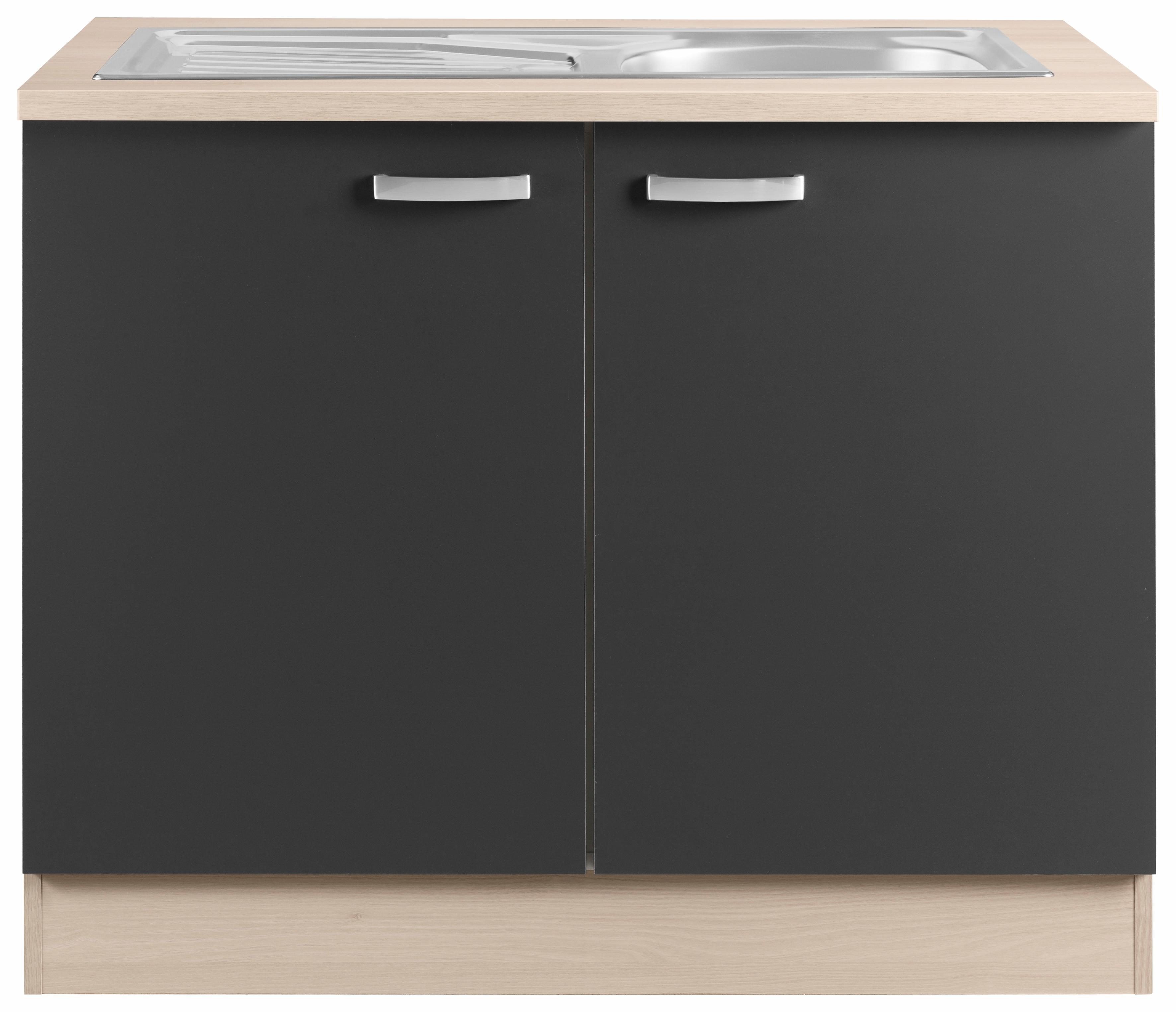 OPTIFIT Gootsteenkast Faro , met metalen handgrepen, breedte 100 cm