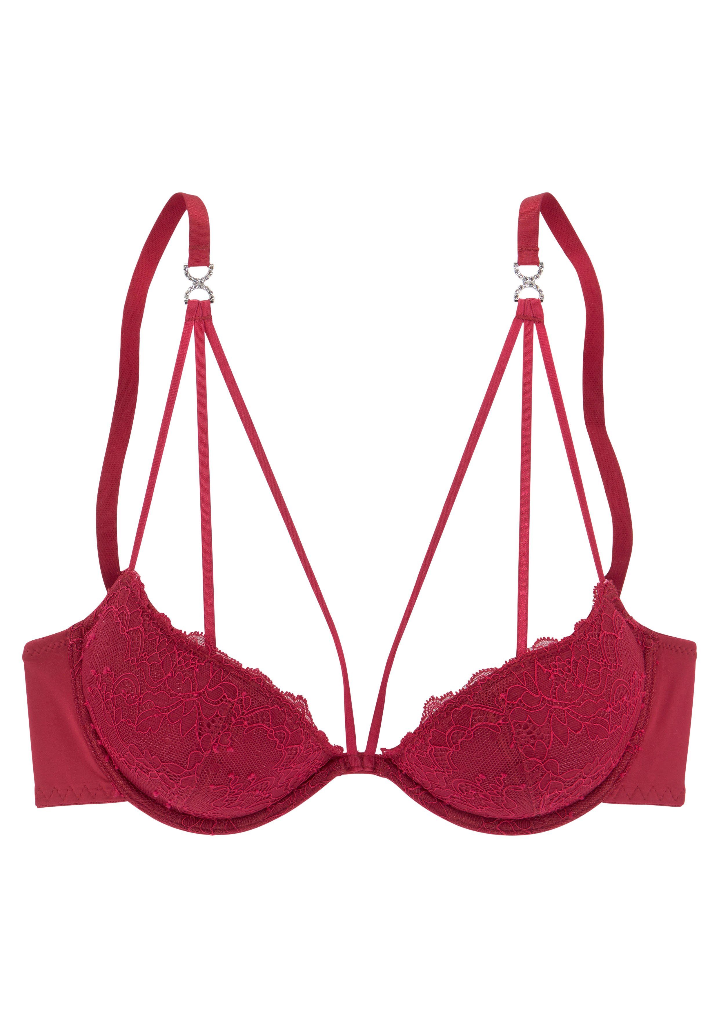 Lascana Push-up-bh van kant in leuke linten-look, sexy dessous
