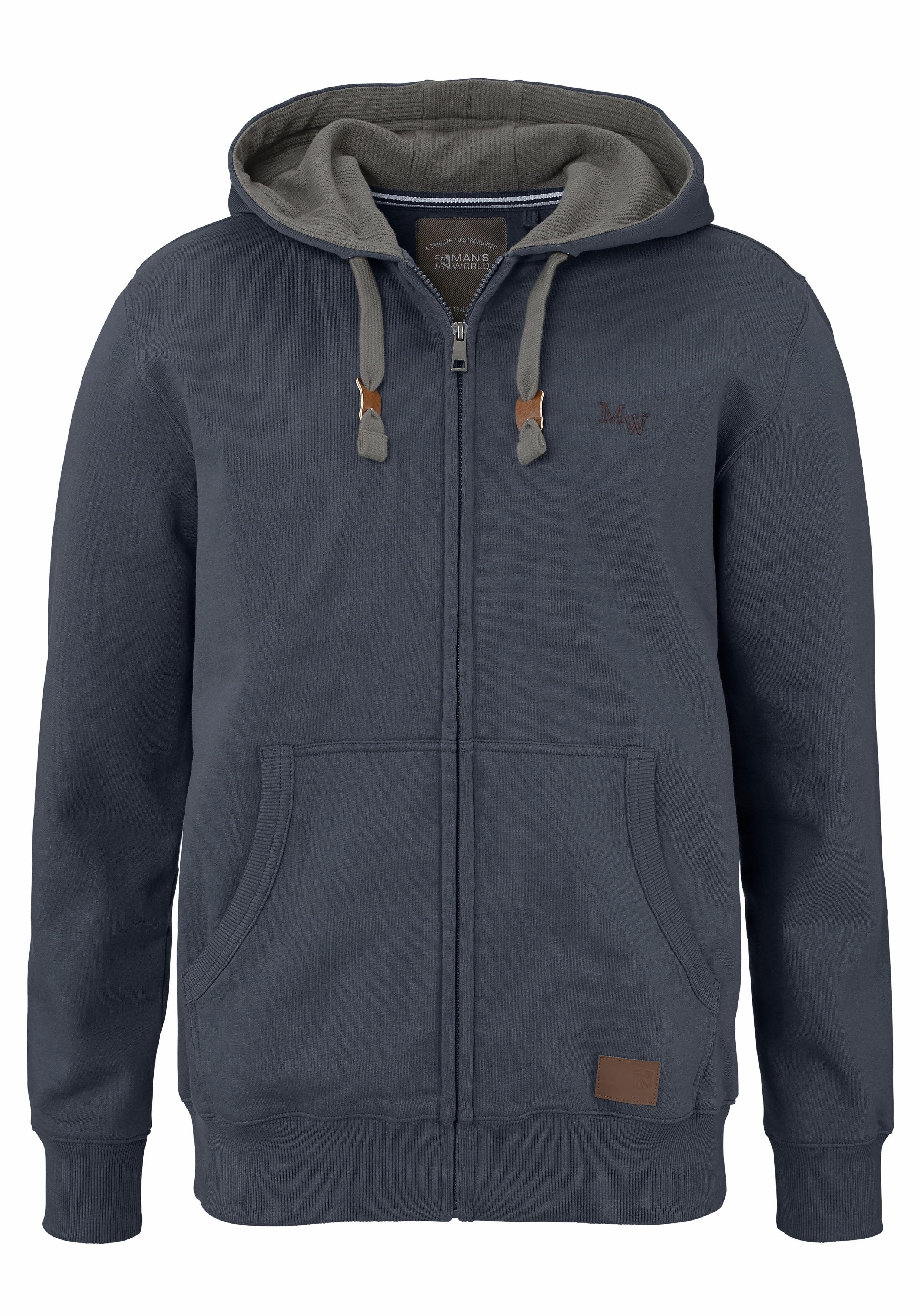 Man's World Capuchonsweatvest met contrastkleurige voering