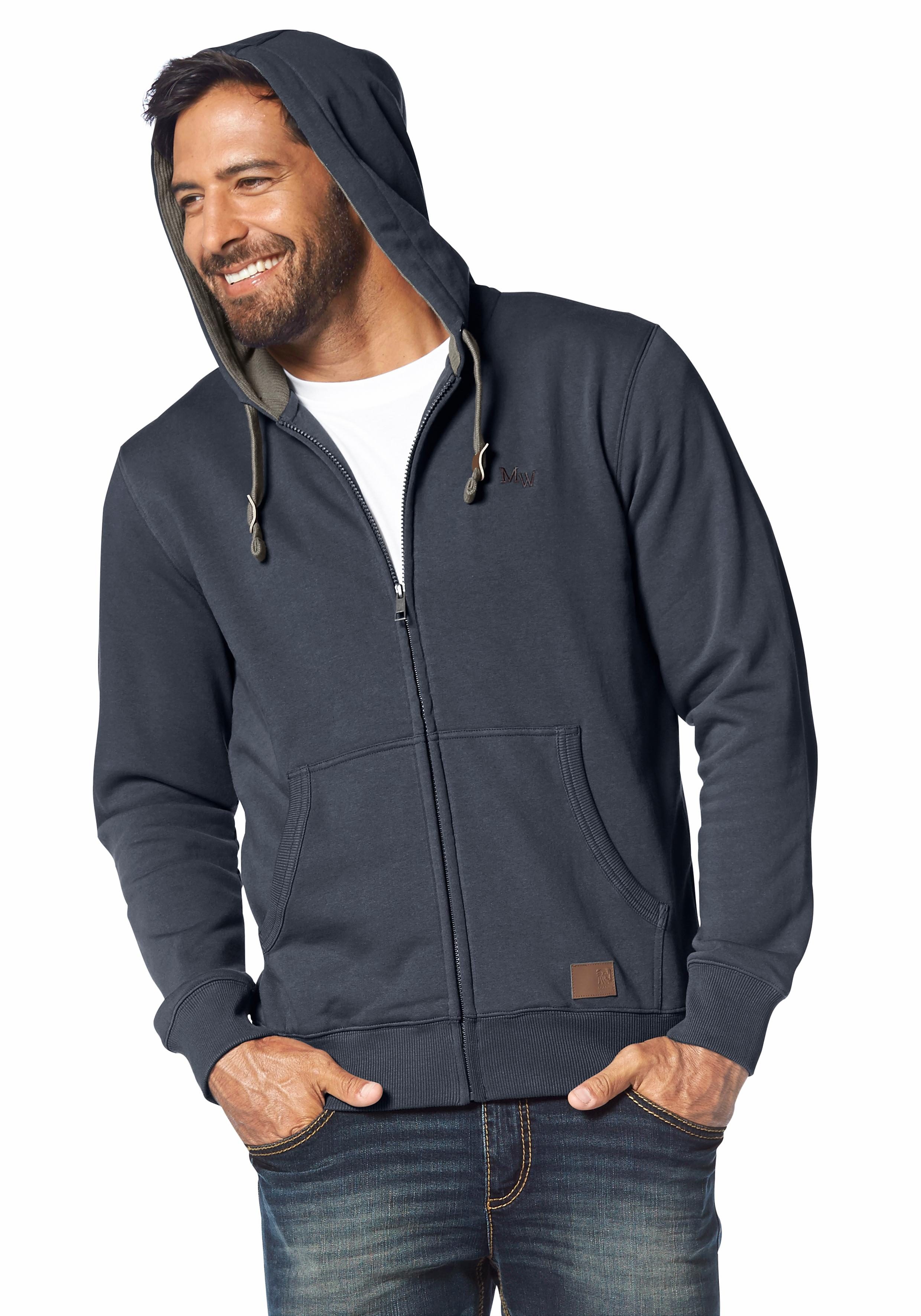 Man's World Capuchonsweatvest met contrastkleurige voering
