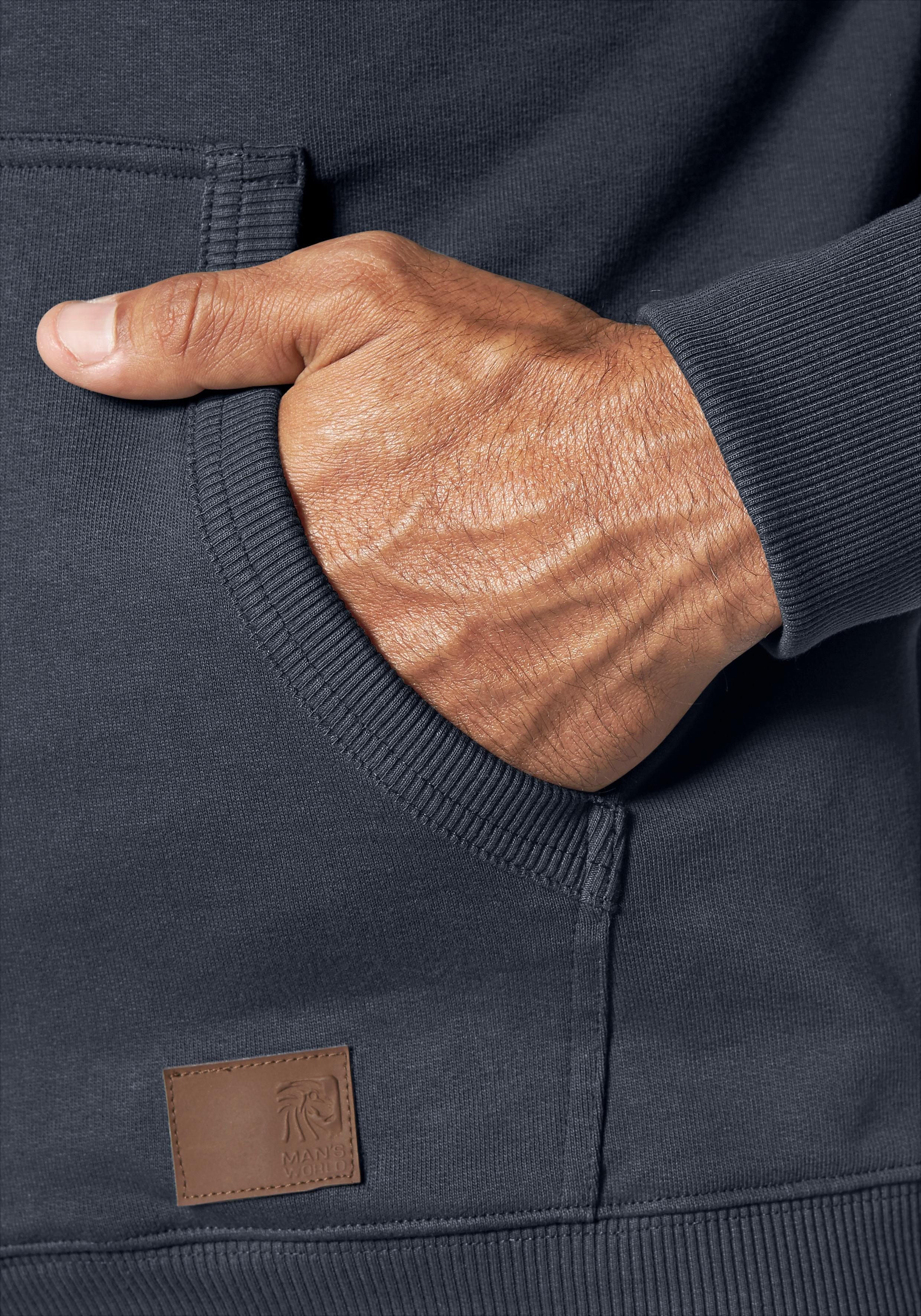 Man's World Capuchonsweatvest met contrastkleurige voering