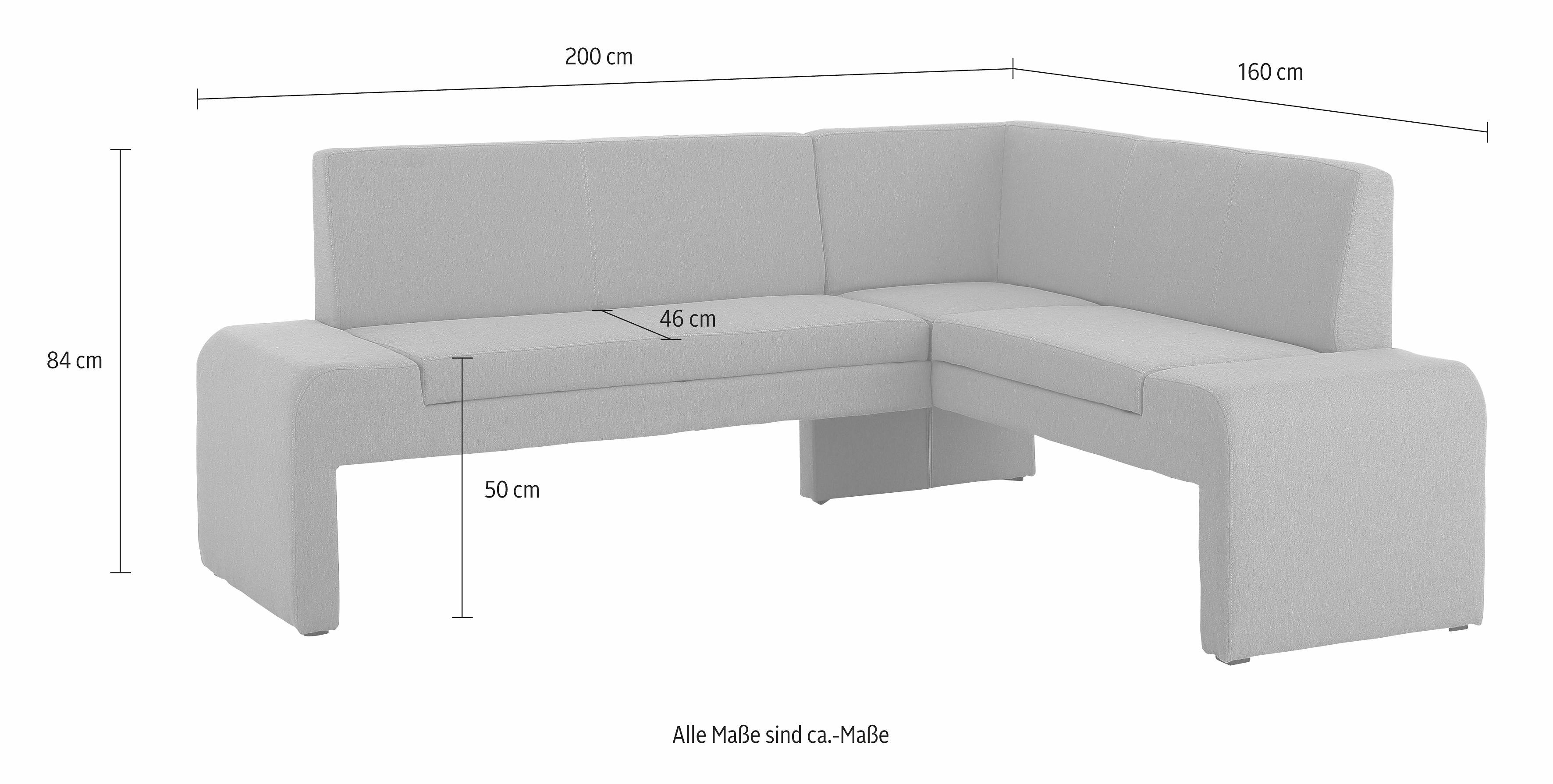 Home affaire Hoekbank Bologna in 2 afmetingen (lange zijde 180 of 200 cm), verschillende kwaliteiten