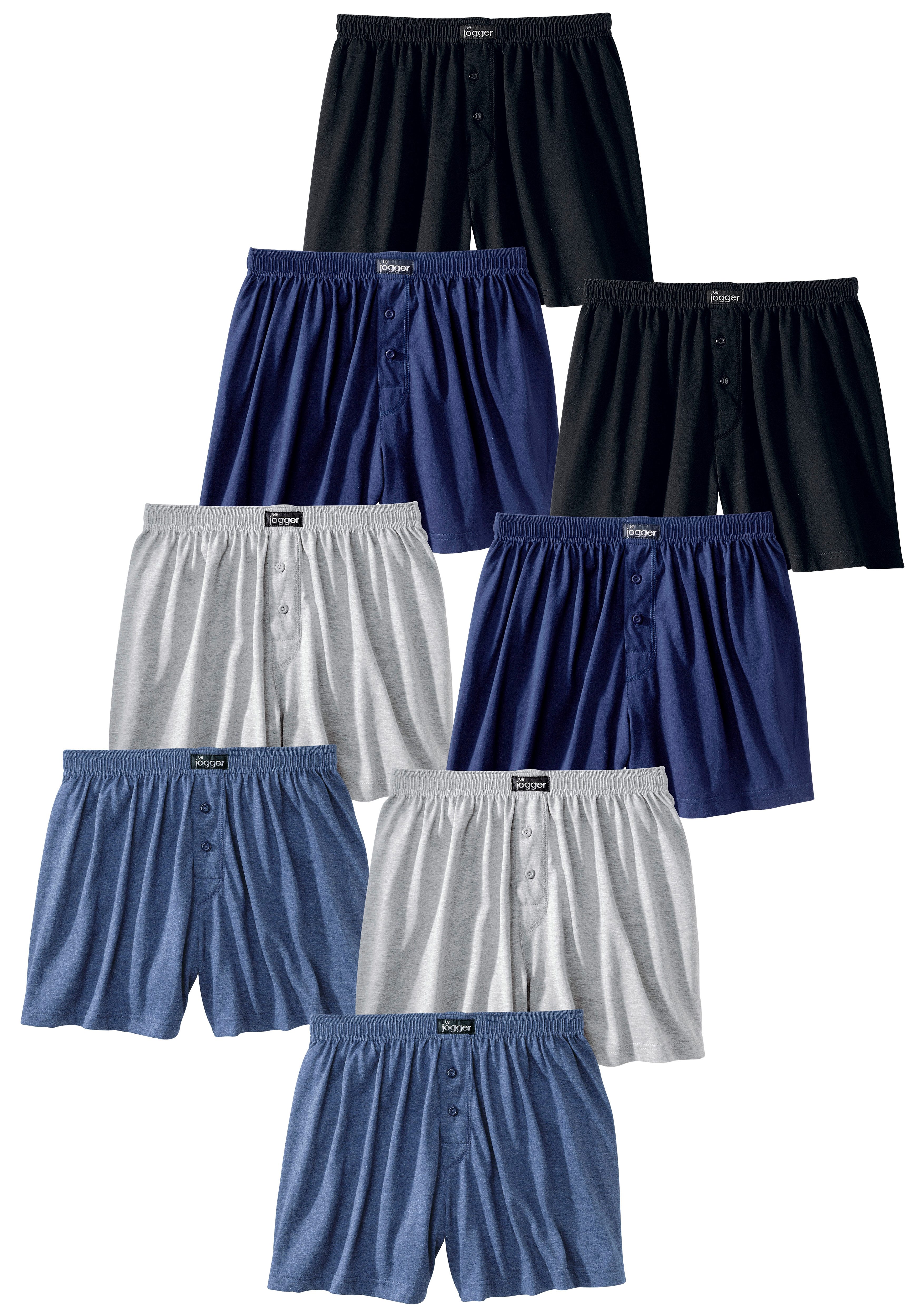 le jogger® Wijde boxershort in prettig zachte katoenkwaliteit (set, 8 stuks)
