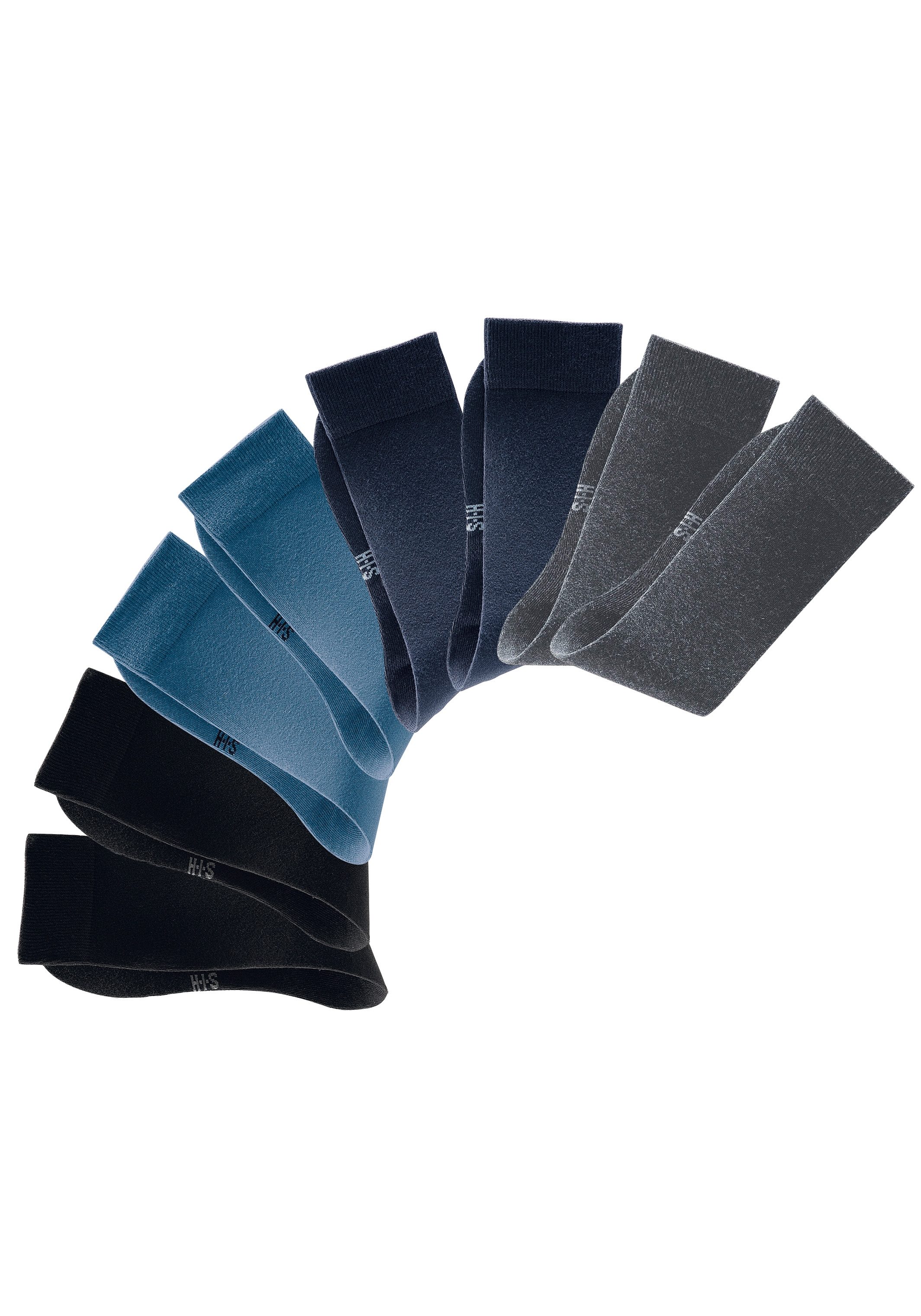 H.I.S Basic sokken met een hoog katoengehalte (set, 4 paar)