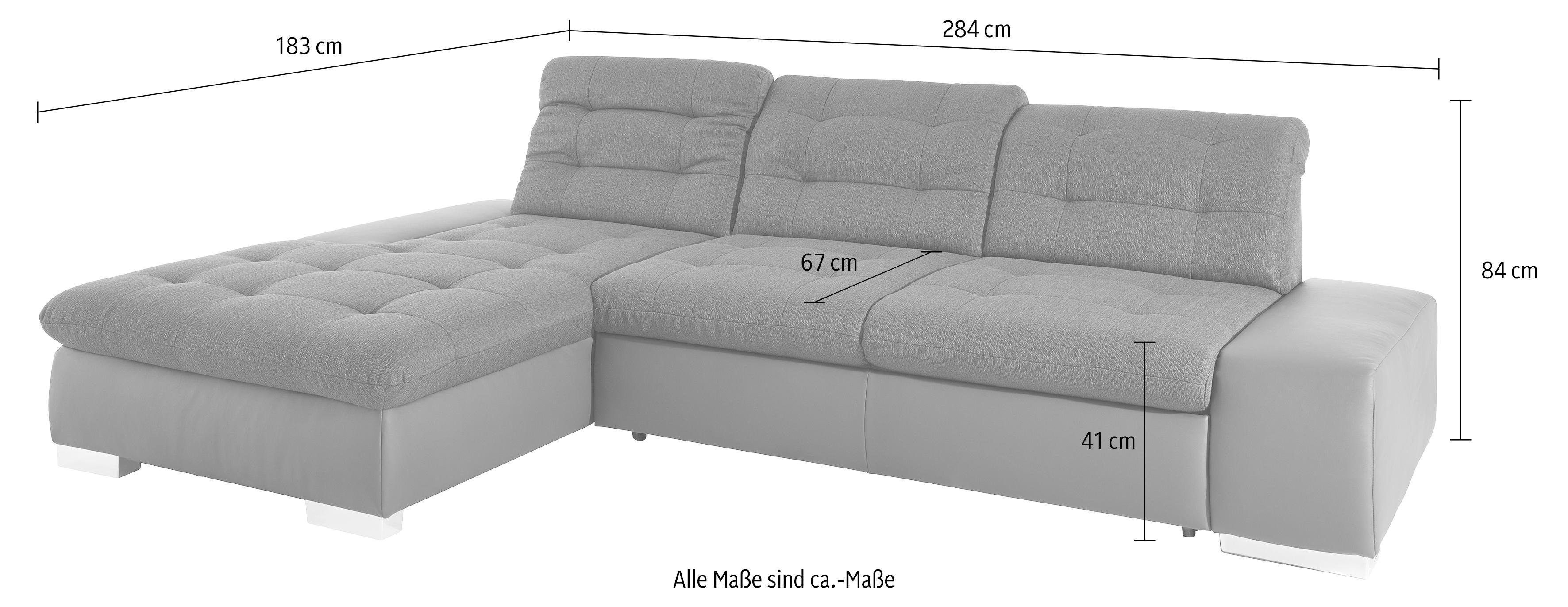 sit&more Hoekbank Palomino L-vorm naar keuze xl of xxl en met slaapfunctie