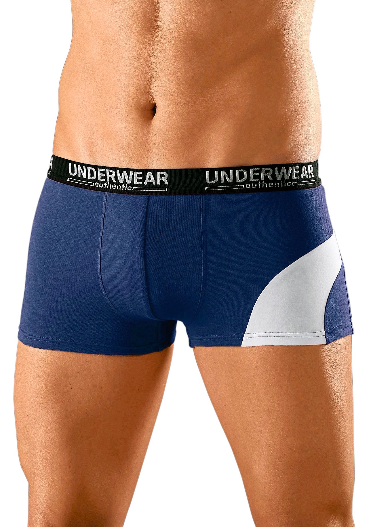 AUTHENTIC UNDERWEAR Boxershort voor heren met een contrastkleurige inzet (set, 4 stuks)