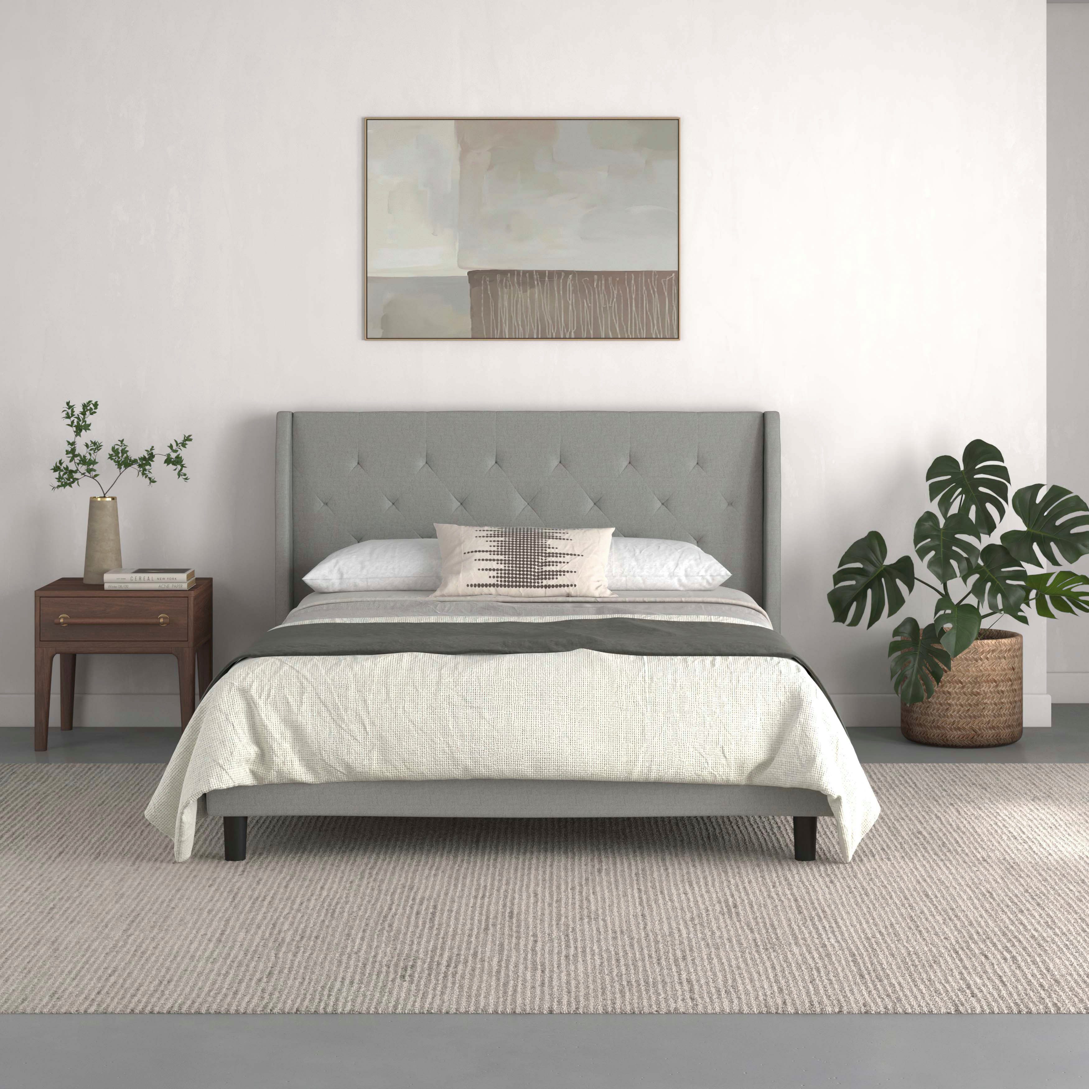 Home affaire Gestoffeerd bed Kempton met ruitencapitonnage, zacht verdikt, ligoppervlak 140x200 of 180x200 cm (1-delig)