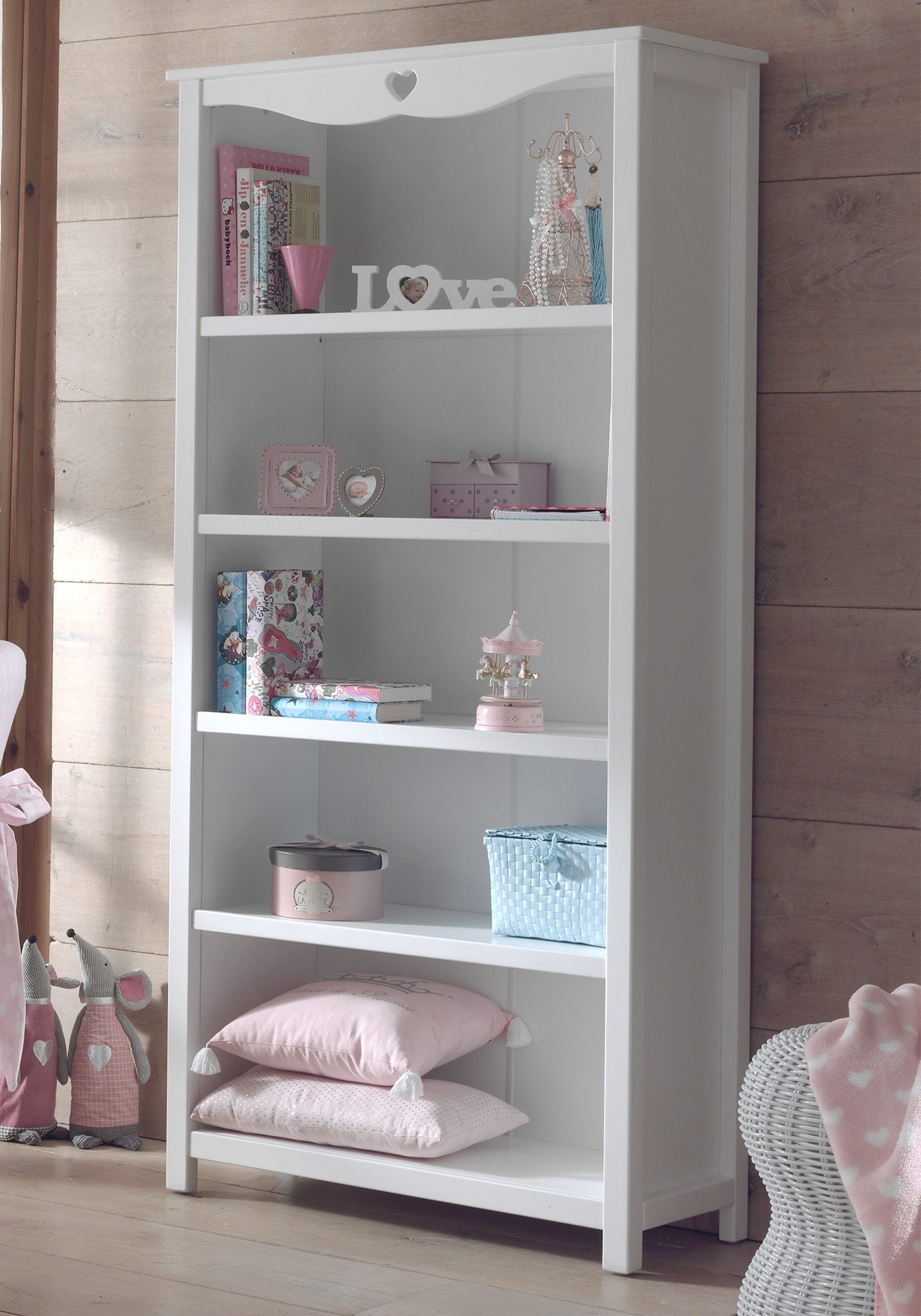 Vipack Kinderrek Amori Staand rek open kasten & rekken maat 90x40x190 cm wit