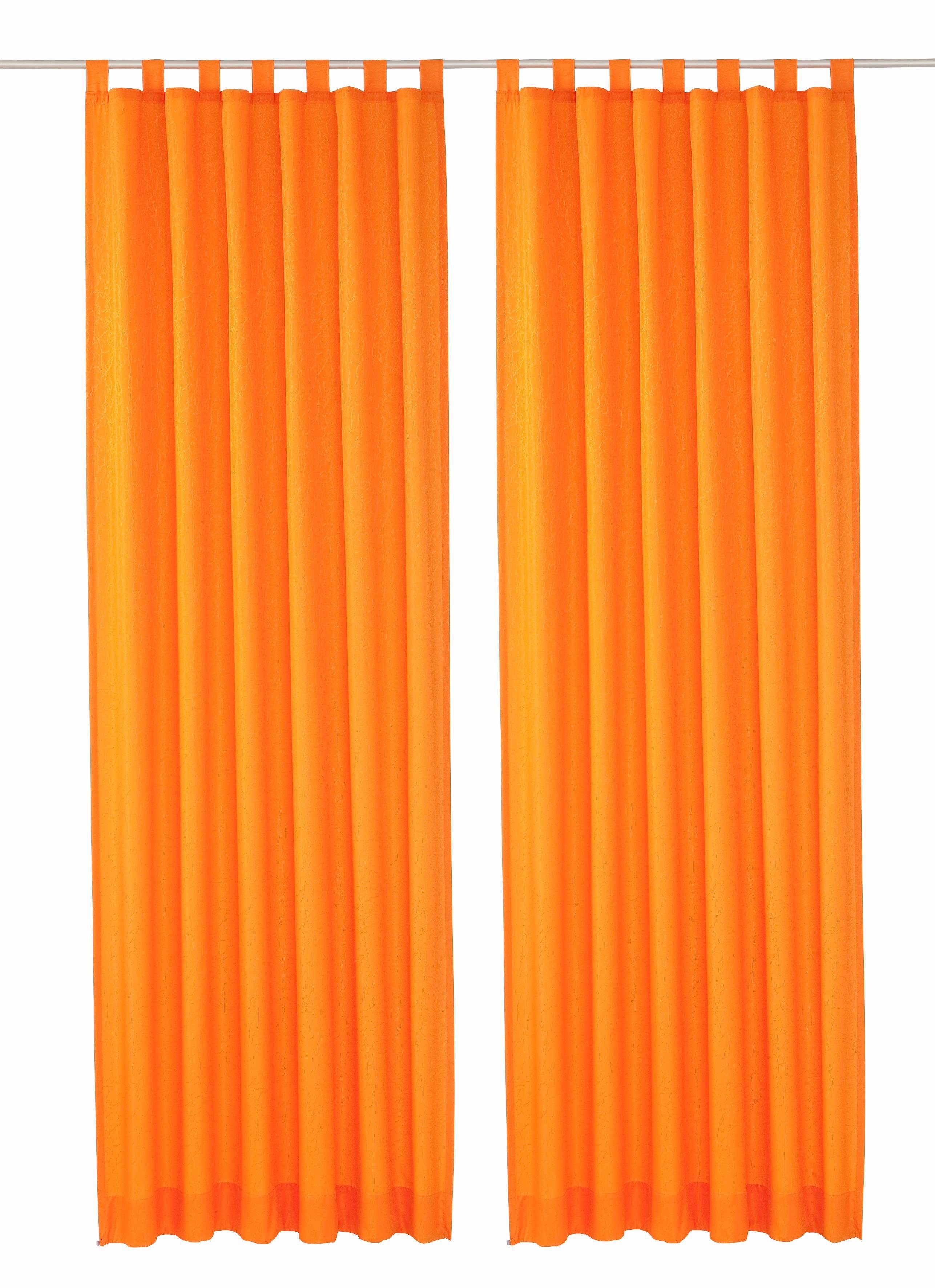 Wirth Gordijn Lahnstein (2 stuks) kant & klaar gordijnen maat hxb: 145x132 cm oranje