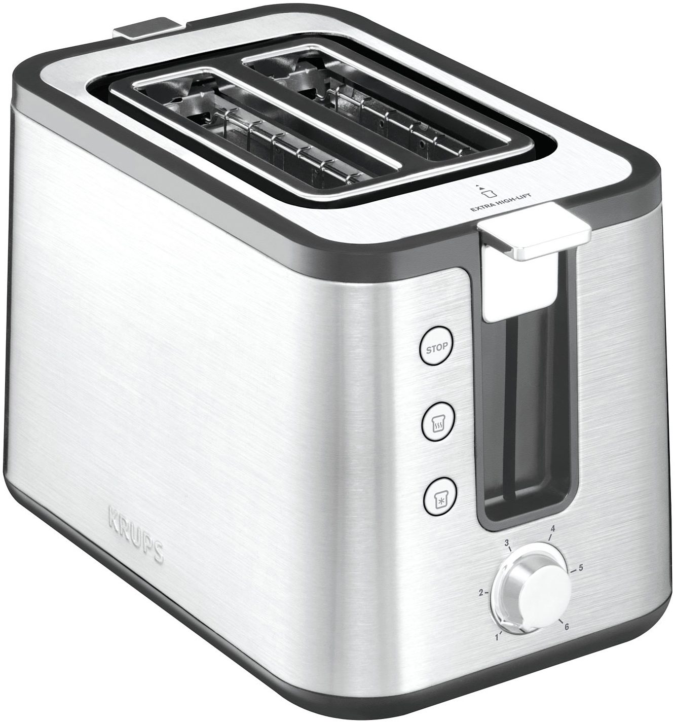 Krups Toaster KH442D Control Line 6 niveaus, extra functies, liftfunctie, kruimellade