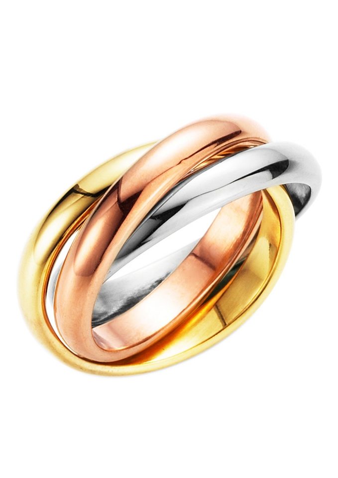 Firetti Ring Sieraad cadeau 3-voudig gedraaid, tricolor dames ringen maat 17 multicolor