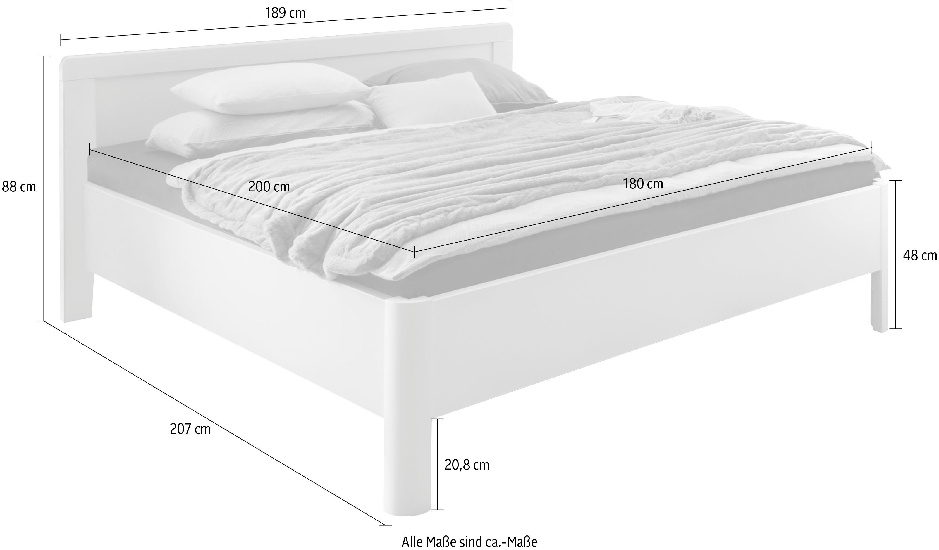 WIEMANN Houten bed Bern viervoudig verstelbare lighoogte