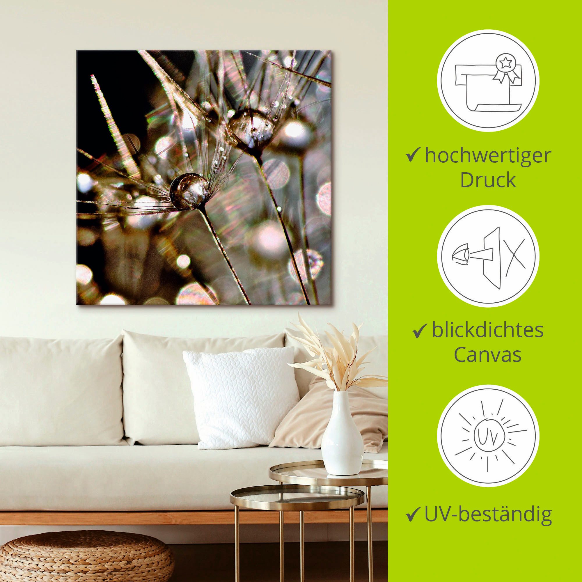 Artland Artprint Pluizenbol abstract als artprint op linnen, poster, muursticker in verschillende maten