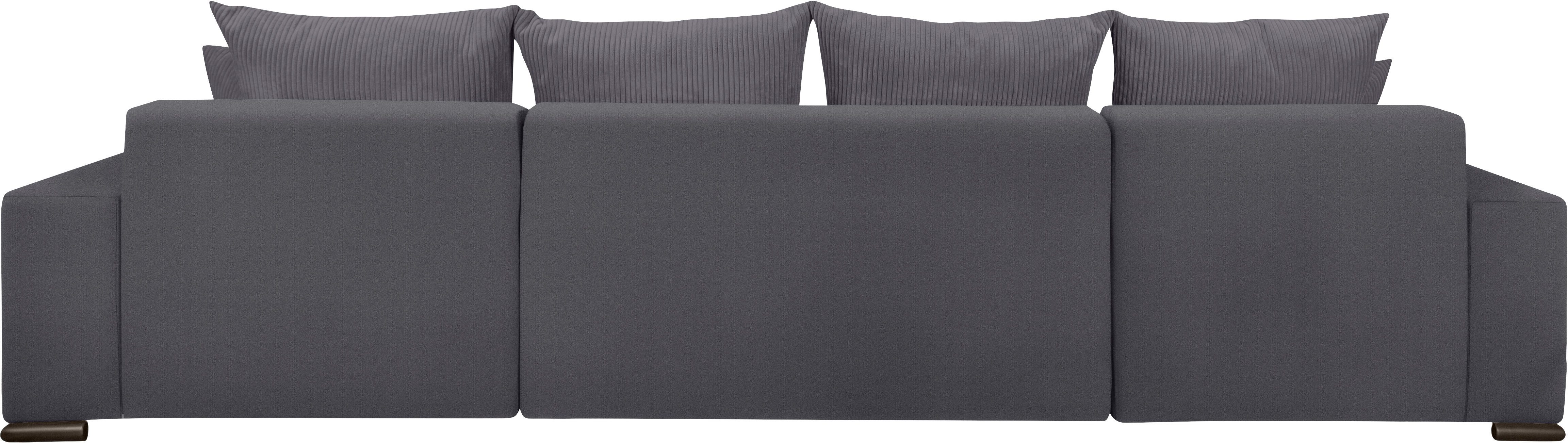 COLLECTION AB Zithoek XL-Josy U-vorm, breedte 313 cm, cord-/mix incl. bedfunctie, bedlade, met 4 gelijk grote rugkussens