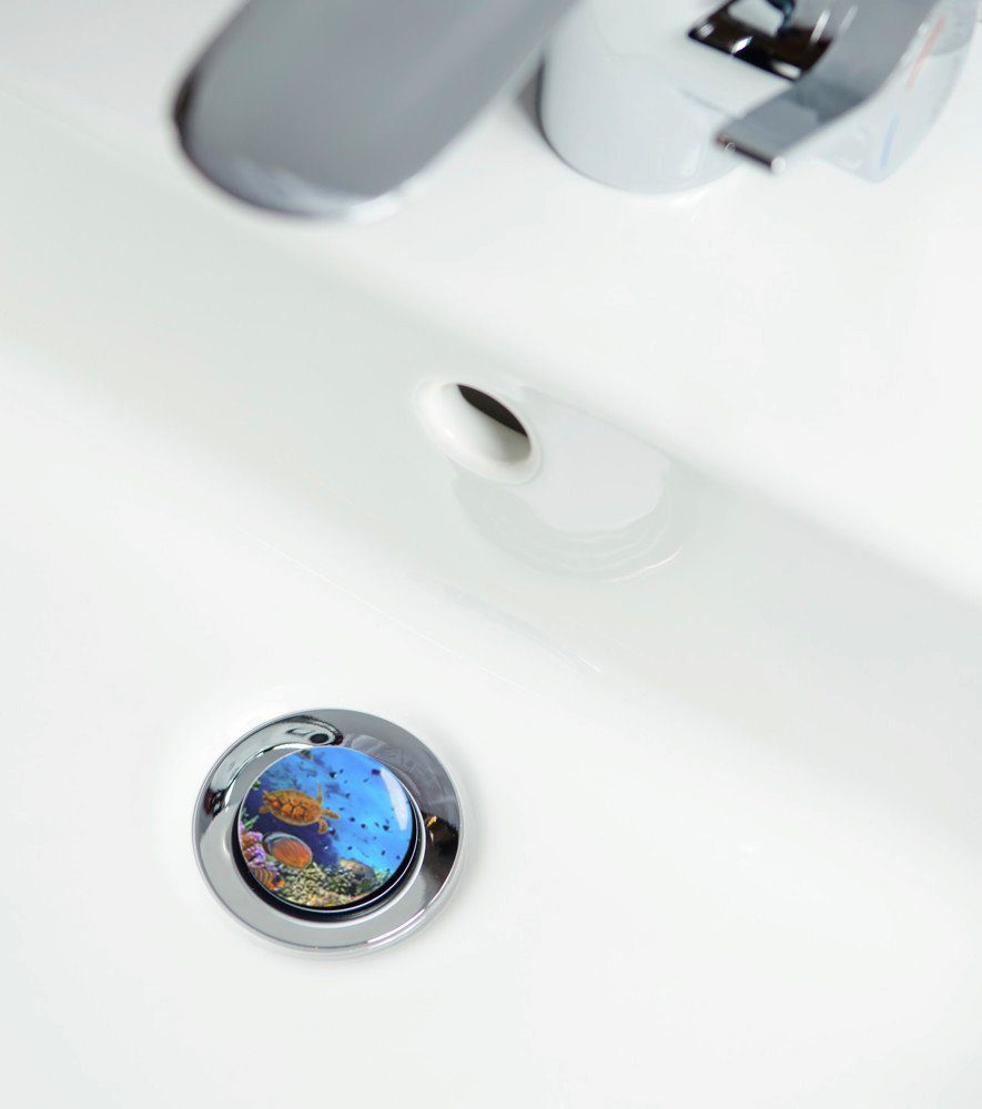 Sanilo Set badkameraccessoires Ocean bestaand uit toiletzitting, badmat en wastafelplug (complete set, 3-delig)