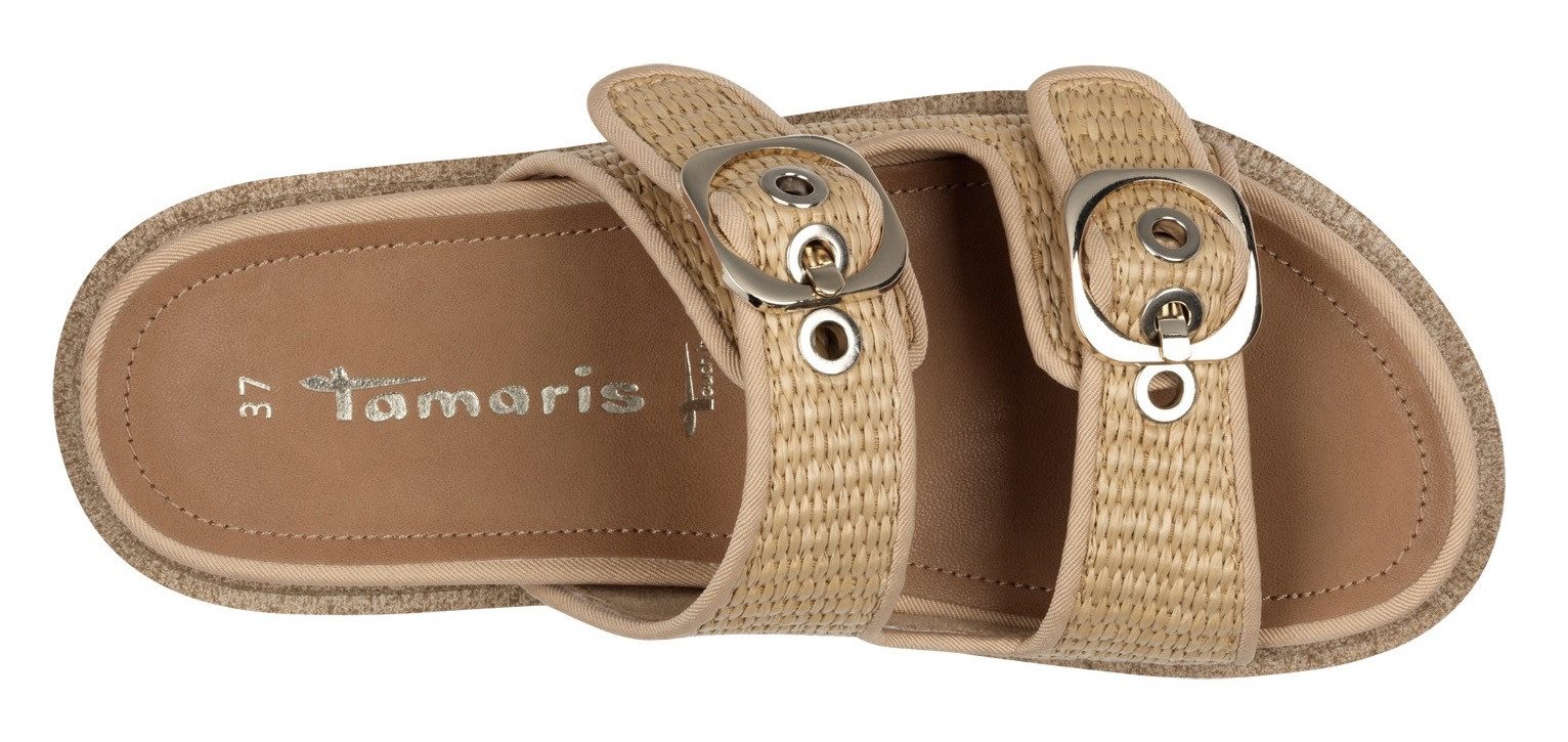 Tamaris Slippers , plateau, zomerschoen, slippers met verstelbare gespen