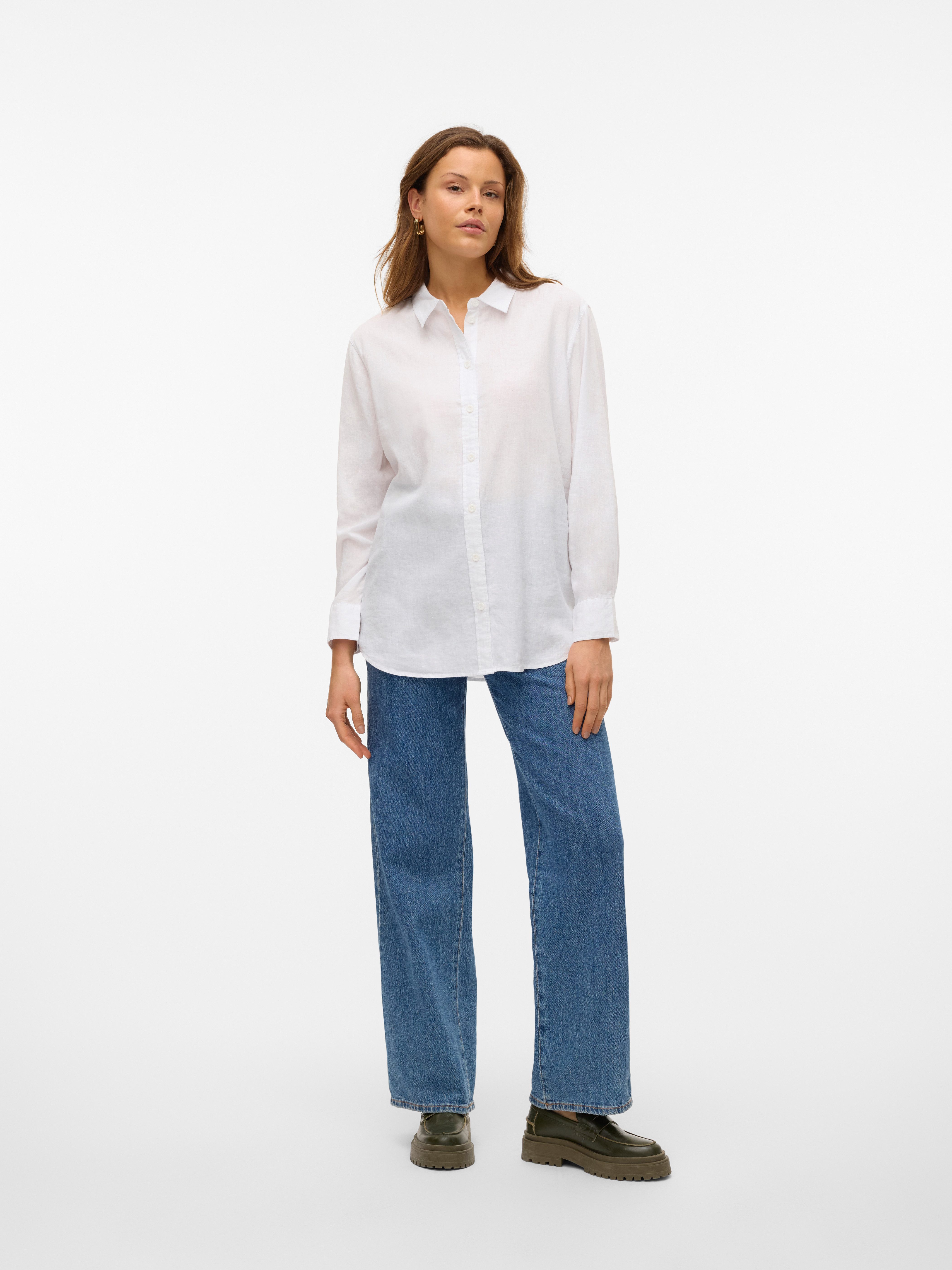 Vero Moda Overhemdblouse VMLINN LINEN LS SHIRT WVN NOOS hoogwaardige kwaliteit met linnen