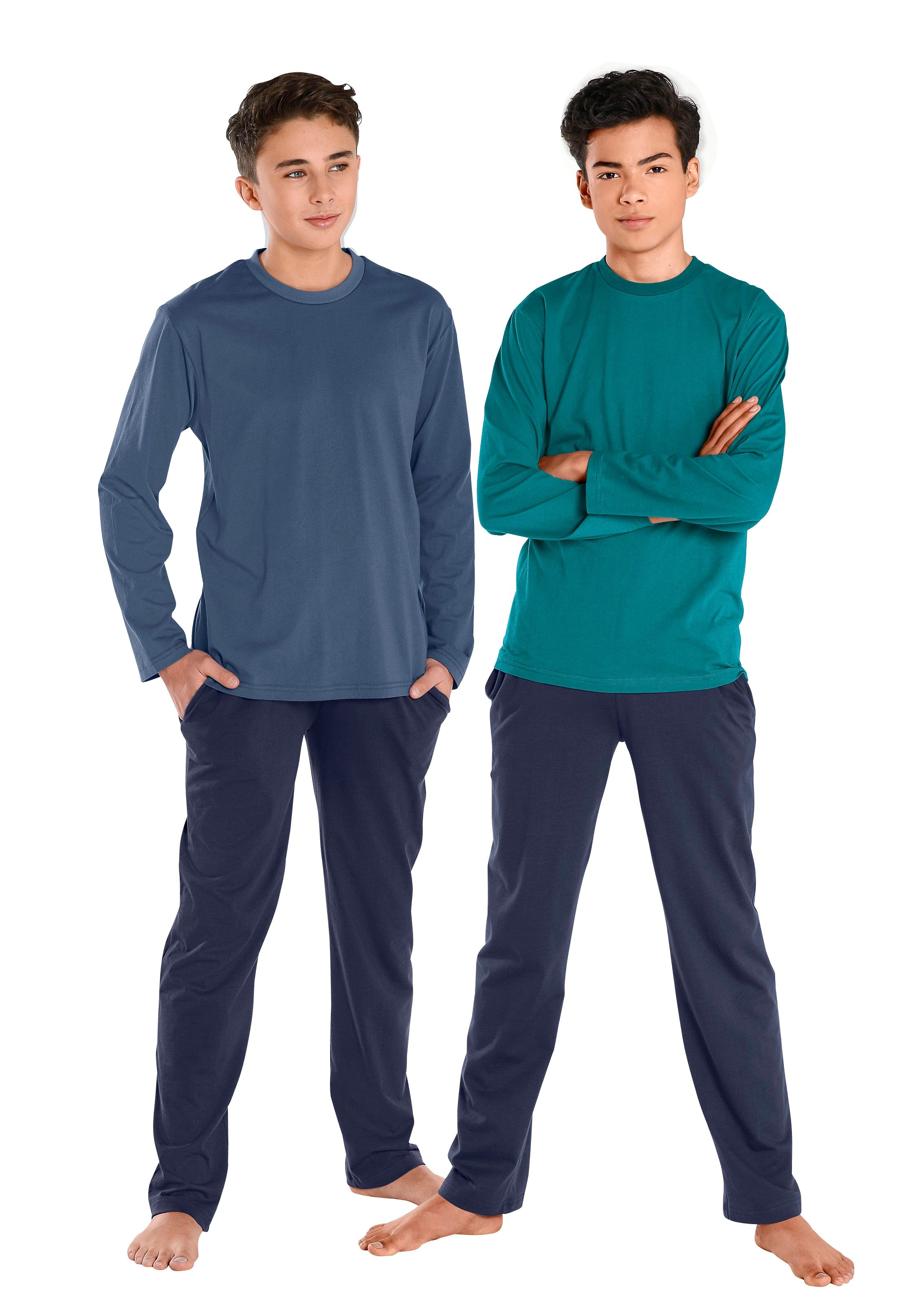 AUTHENTIC LE JOGGER Pyjama in basiskleuren (4-delig, Set van 2)