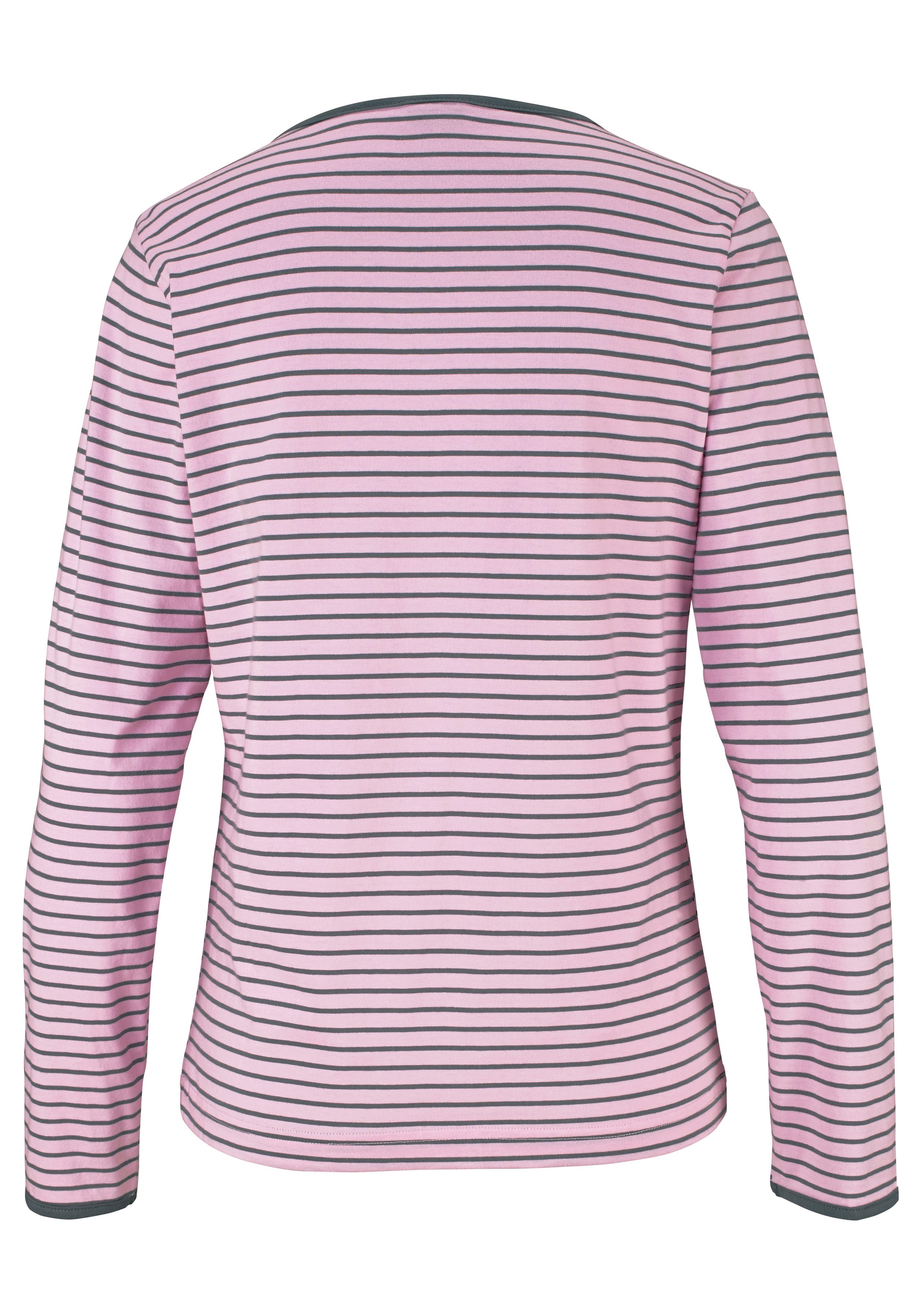 H.I.S Pyjama met strepen van voorgeverfd garen (2-delig, 1 stuk)