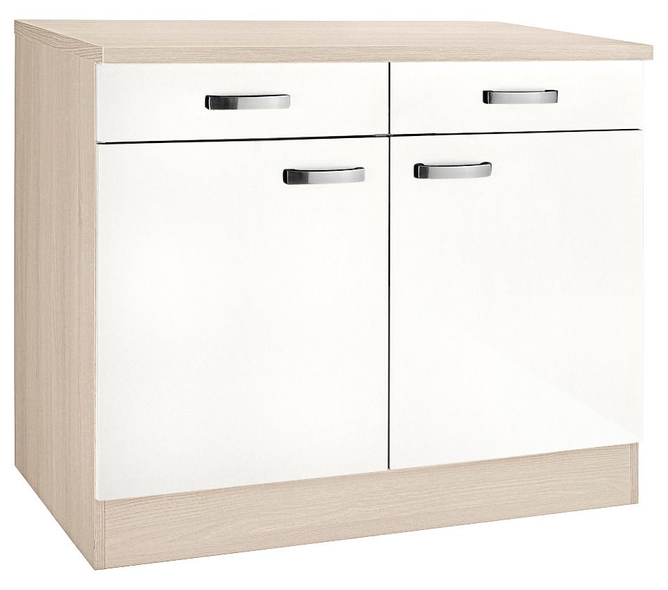 OPTIFIT Onderkast Faro , met metalen handgrepen, breedte 100 cm onderkasten wit
