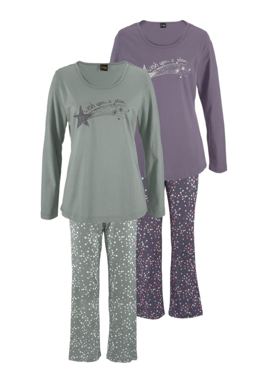 Vivance Dreams Pyjama met sterrenprint (4-delig, Set van 2)