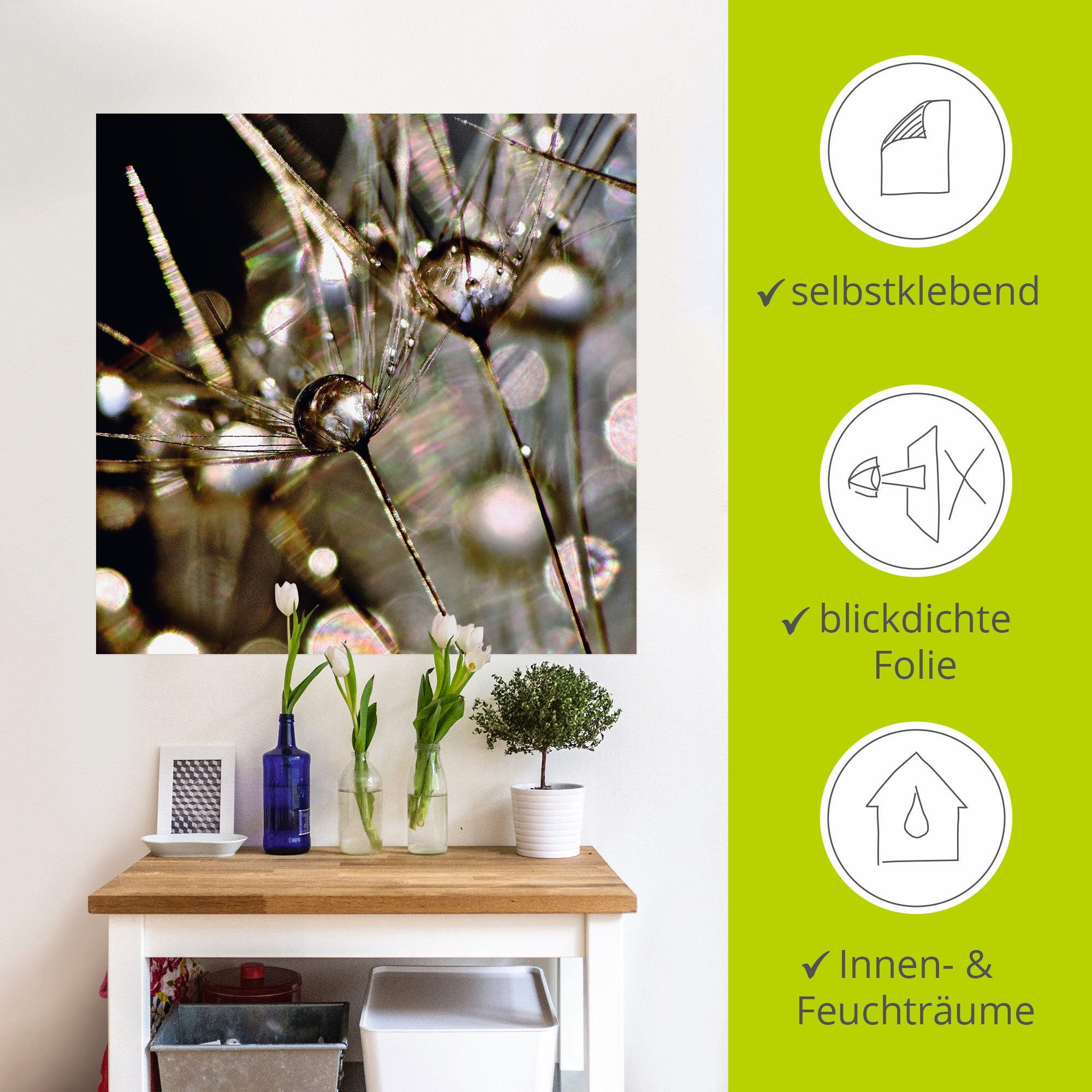 Artland Artprint Pluizenbol abstract als artprint op linnen, poster, muursticker in verschillende maten