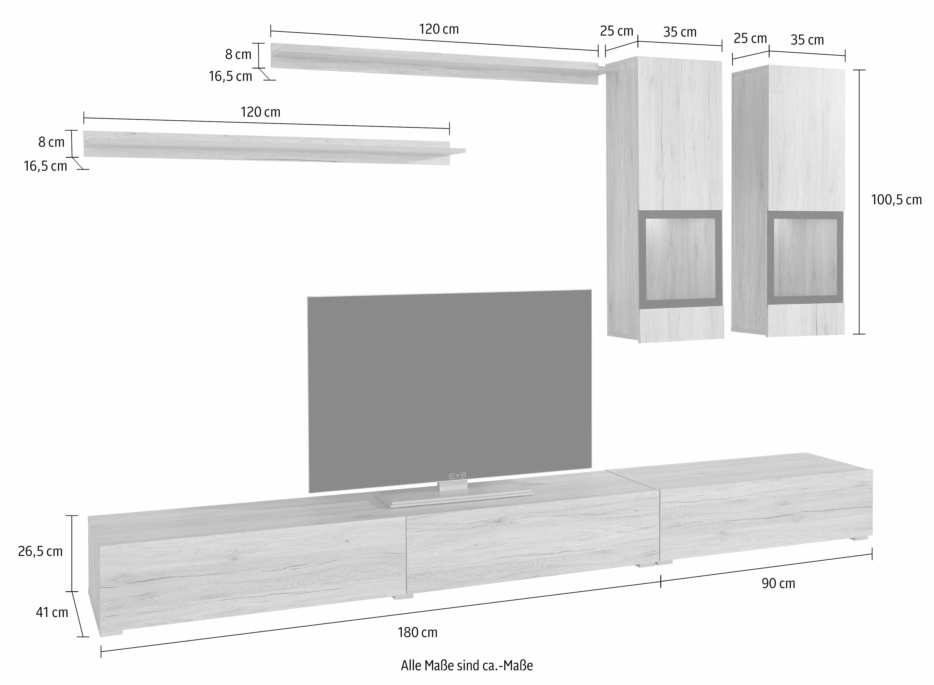 INOSIGN Wandmeubel Baros (set, 6 stuks)