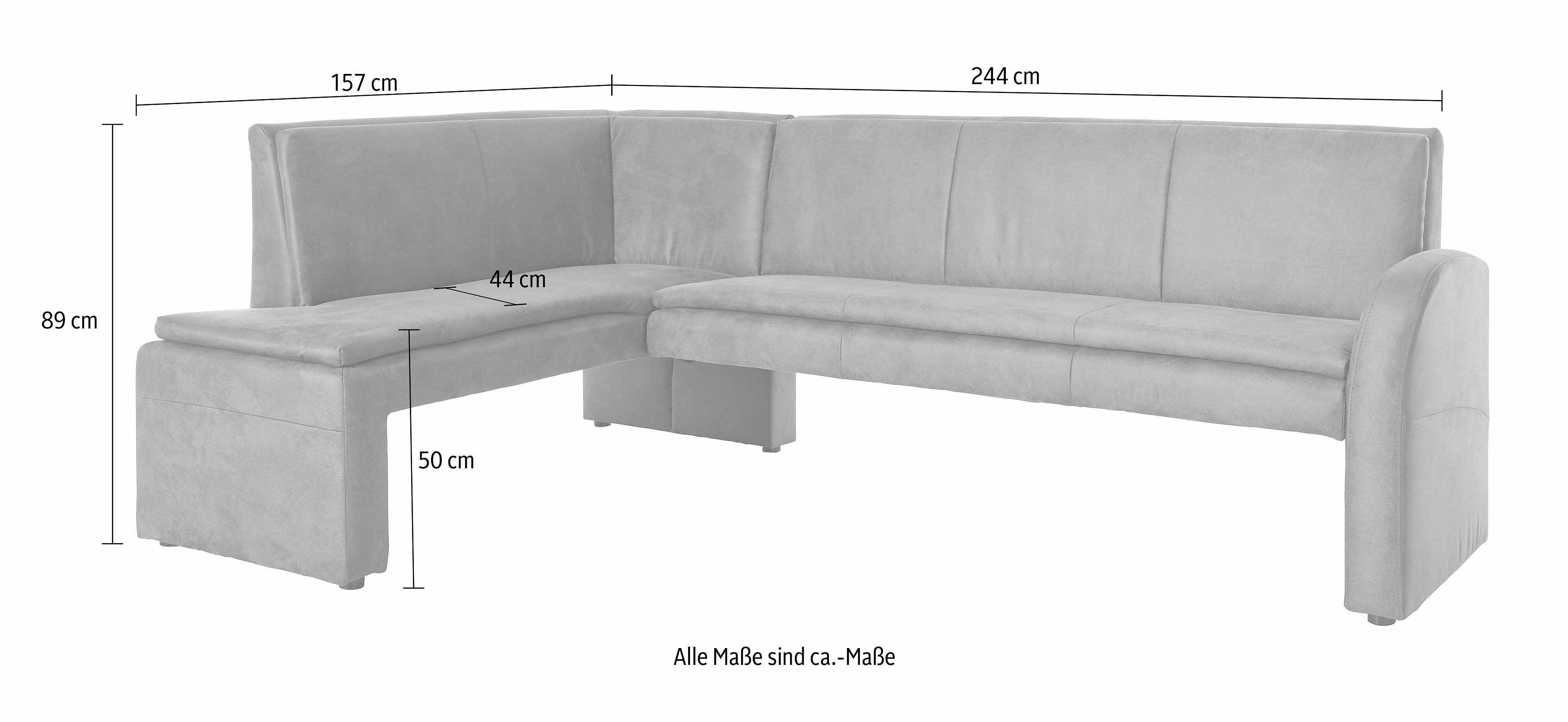exxpo - sofa fashion Hoekbank Cortado, elegant en modern met hoog zitcomfort hoge bodemvrijheid, mooie detailverwerking, optioneel leren bekleding