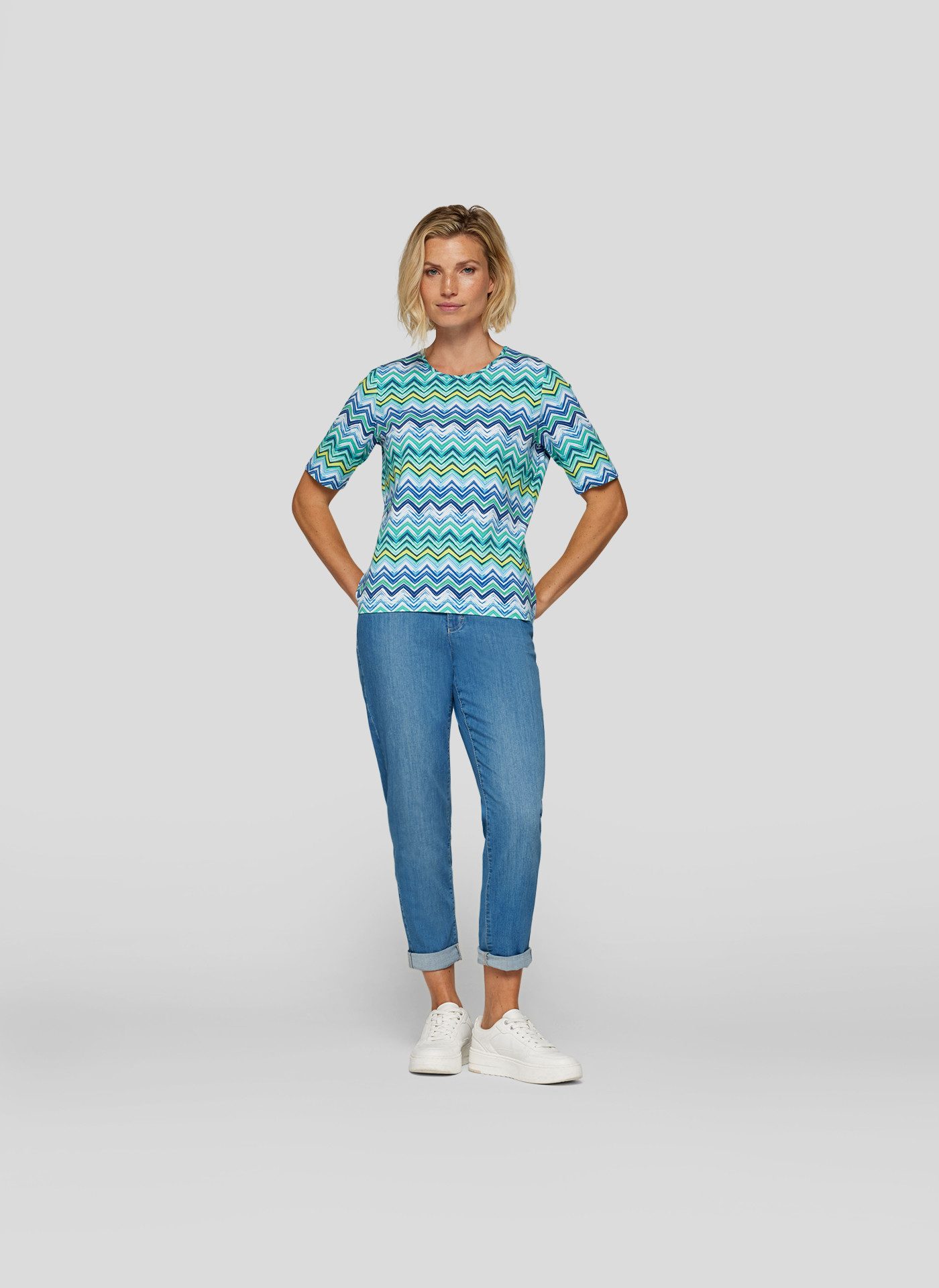 Rabe Shirt met ronde hals halfarm, met grafische patronen