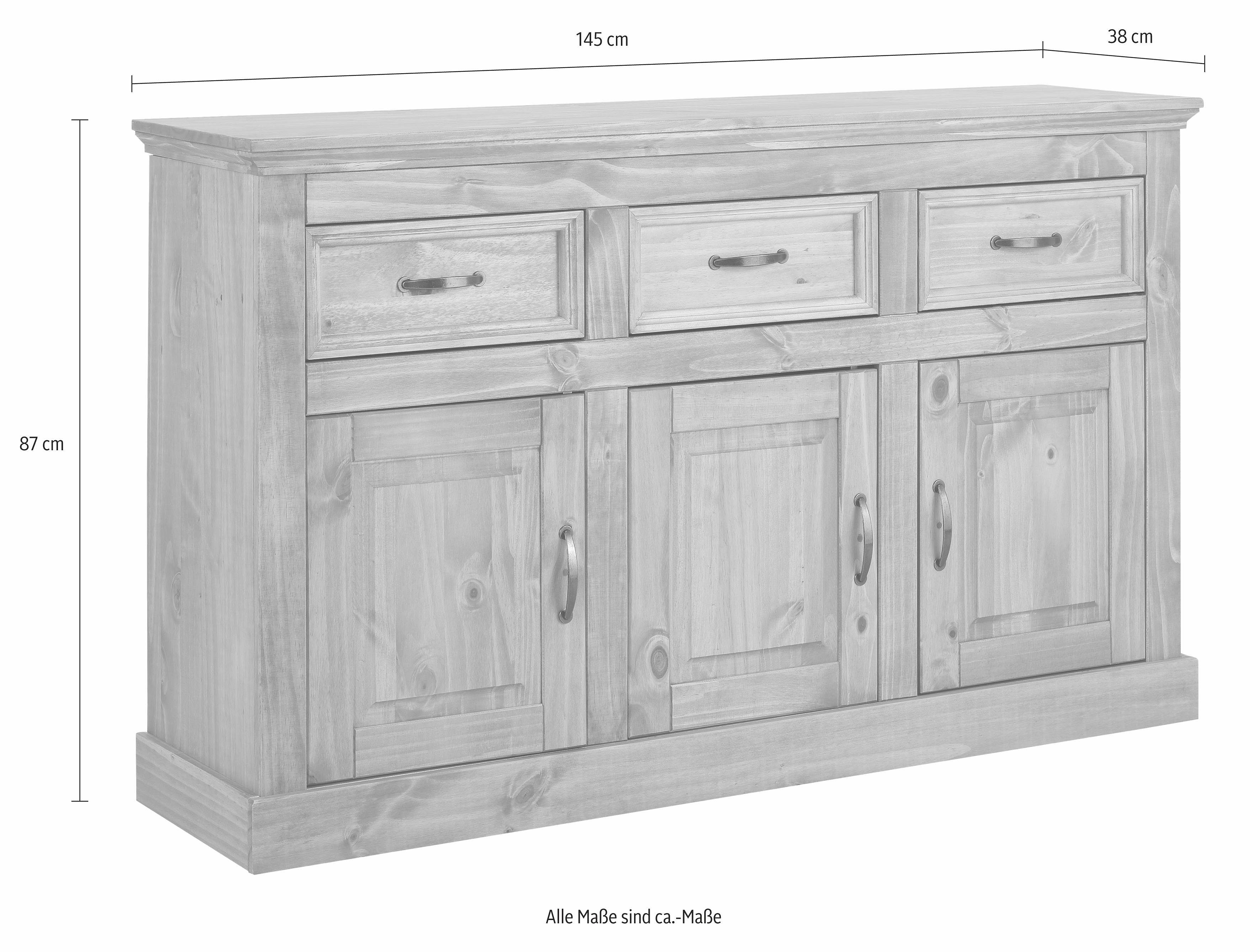 Home affaire Dressoir Selma Commode van massief grenenhout, breedte 145 cm