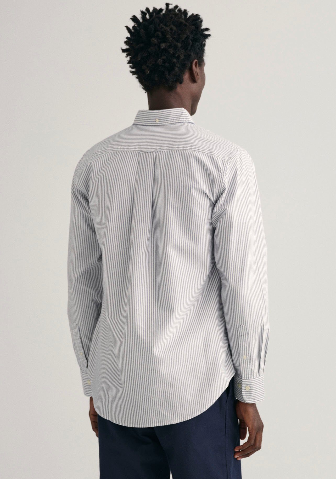 Gant Overhemd met lange mouwen Regular fit Oxford overhemd gestructureerd duurzaam dikker gestreept