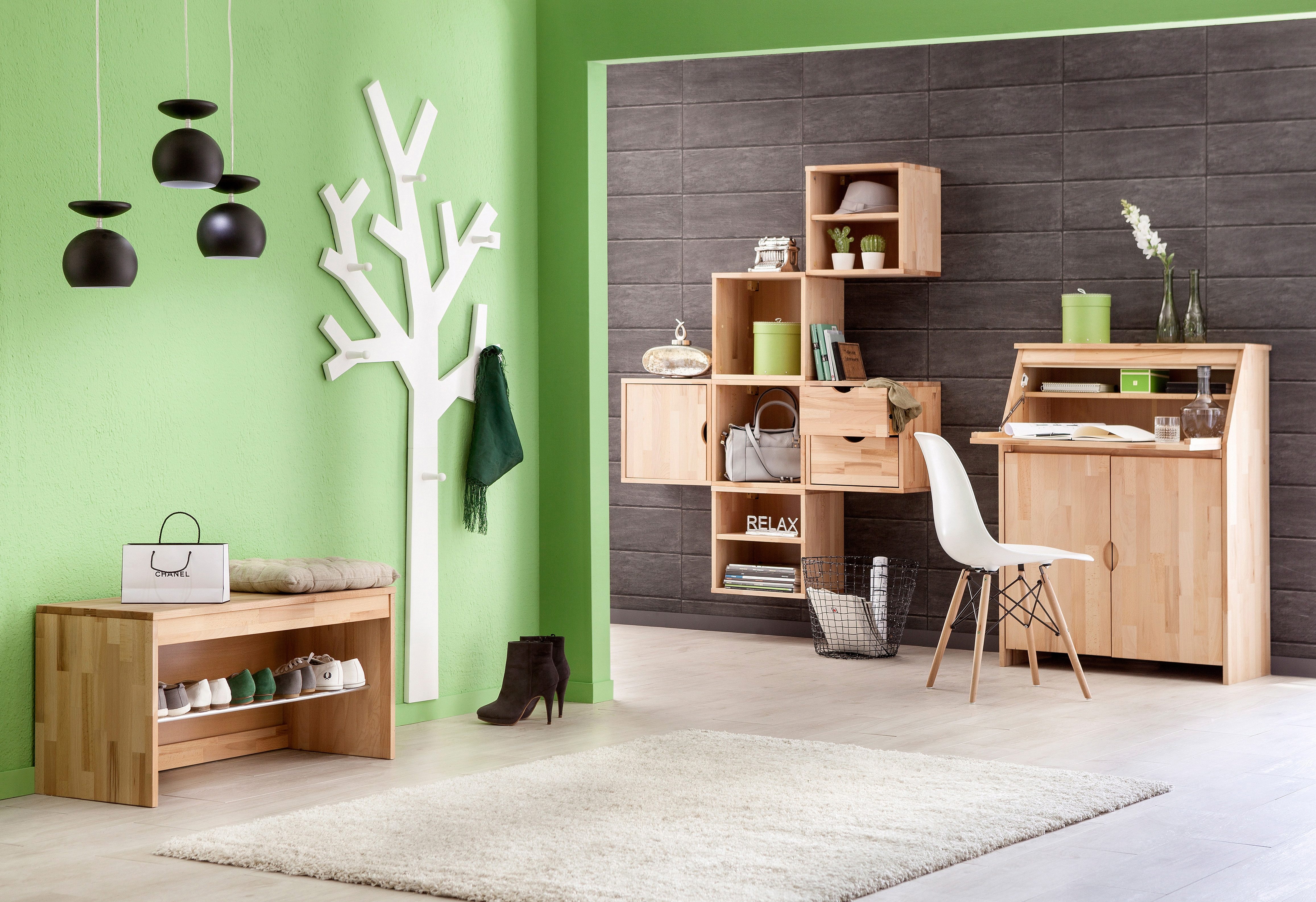 Home affaire Secretaire Luzern, bureau, compacte (bureau)tafel voor thuiskantoor, massief hout, breedte 83 cm