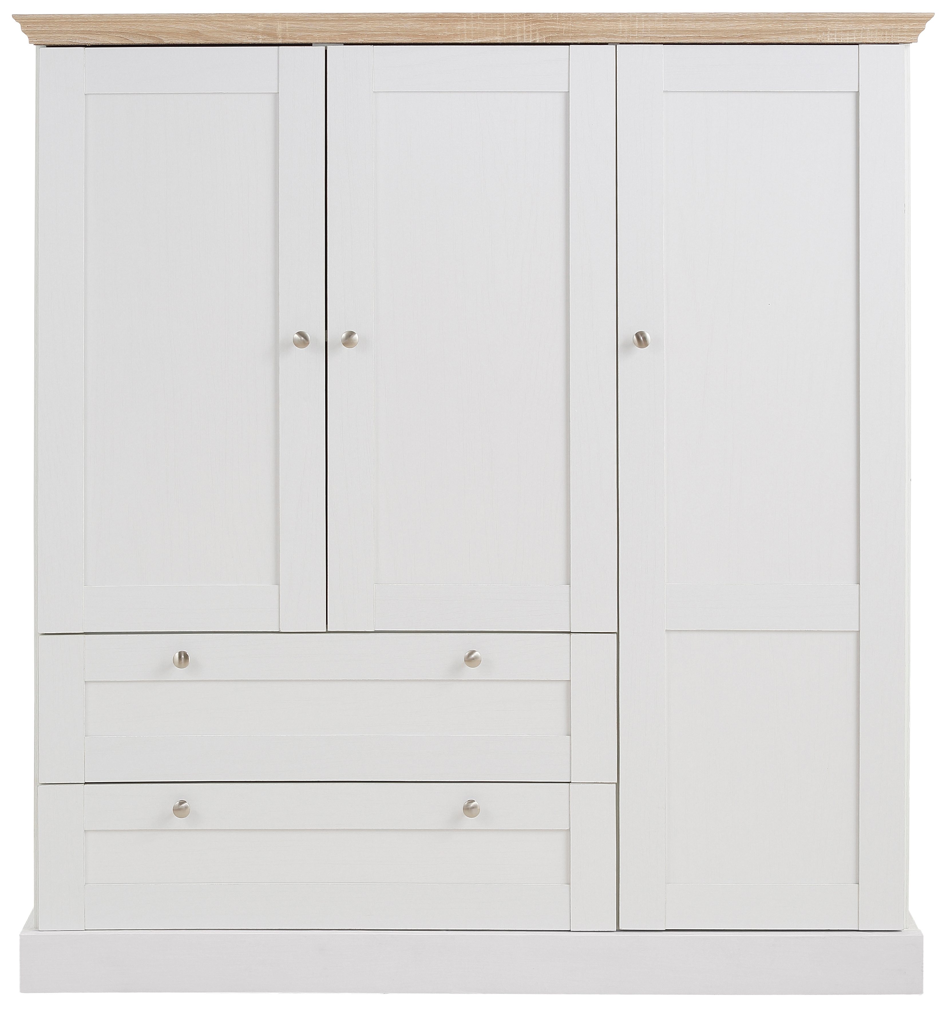 Home affaire Draaideurkast Binz, waskast, multifunctionele kast, Scandinavisch landhuisstijl veel opbergmogelijkheden, metalen handgrepen, deuren met frame/cassettes