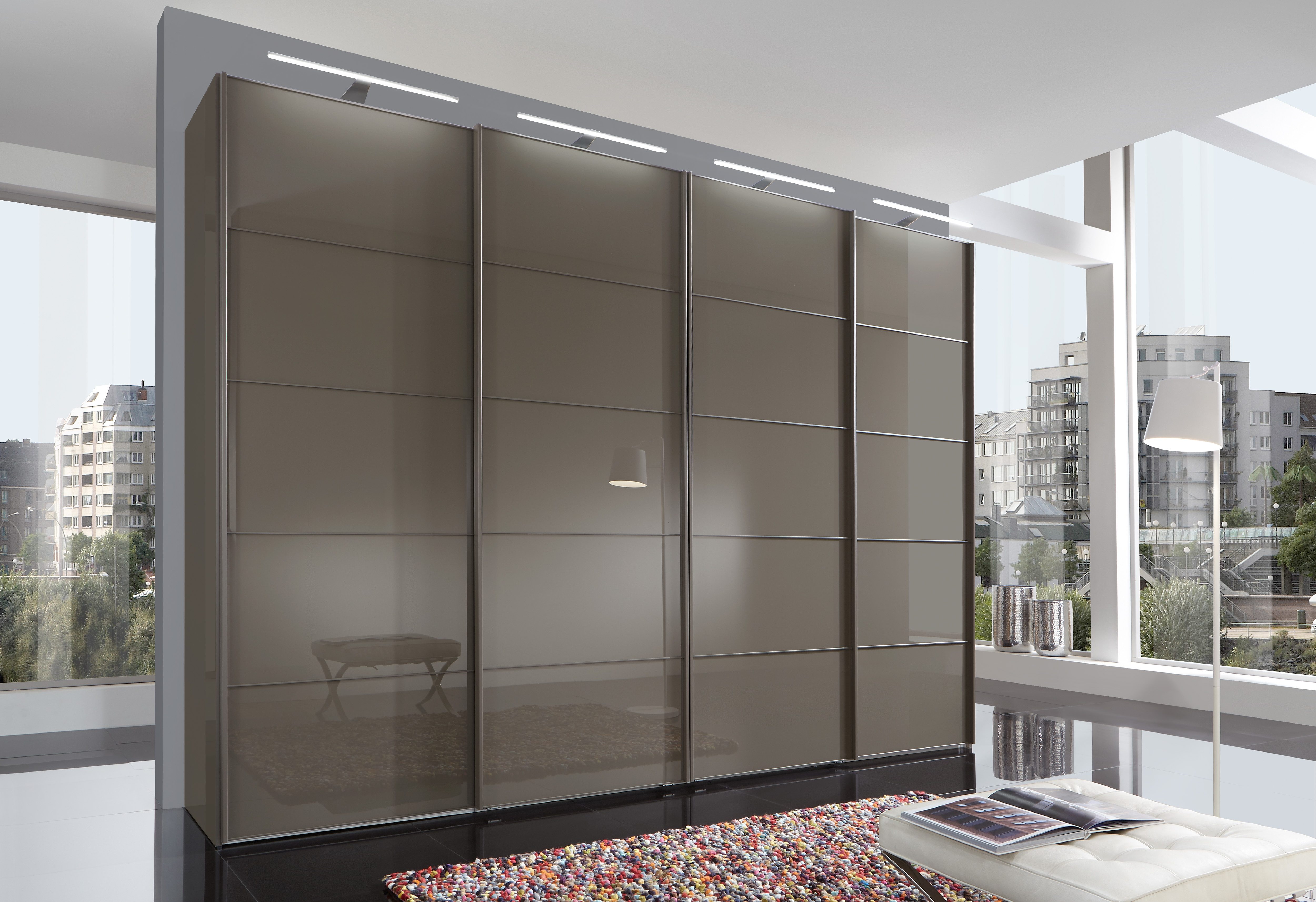 WIEMANN Zweefdeurkast Westside zweefdeurkasten maat 330 cm x 236 cm x 67 cm bruin