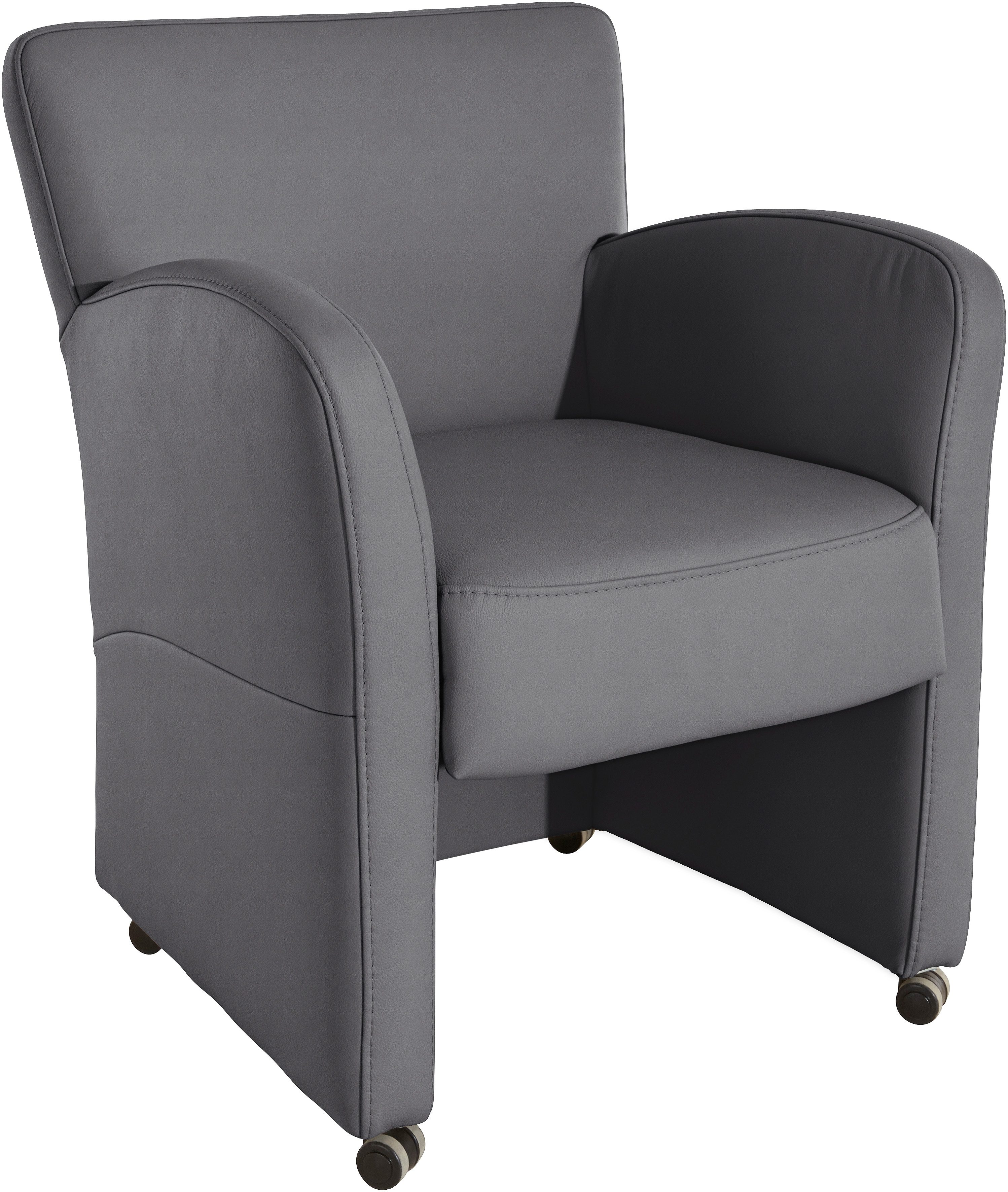 exxpo - sofa fashion Fauteuil Cortado, loungestoel op wielen, smalle armleuningen, comfortabel fauteuils zwart